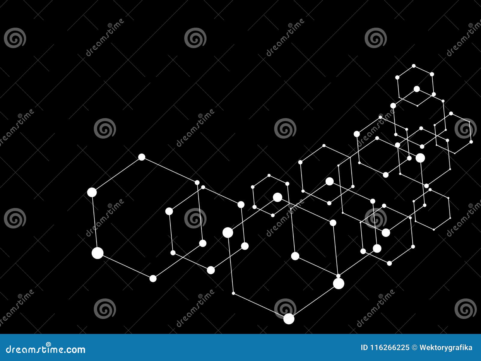 Hexagon Connected Dots Background, Abstract Molecule Wallpaper Stock Vector  - Illustration of hexagon, global: 116266225