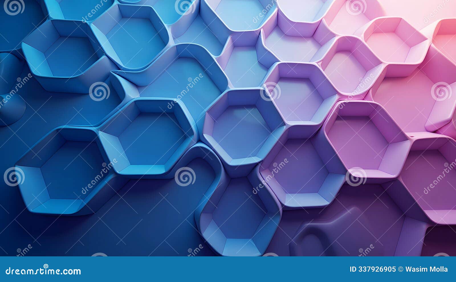 a hexagonal background using sharp-edged, multi-colored s in a gradient from dark to light, creating a 3d illusion