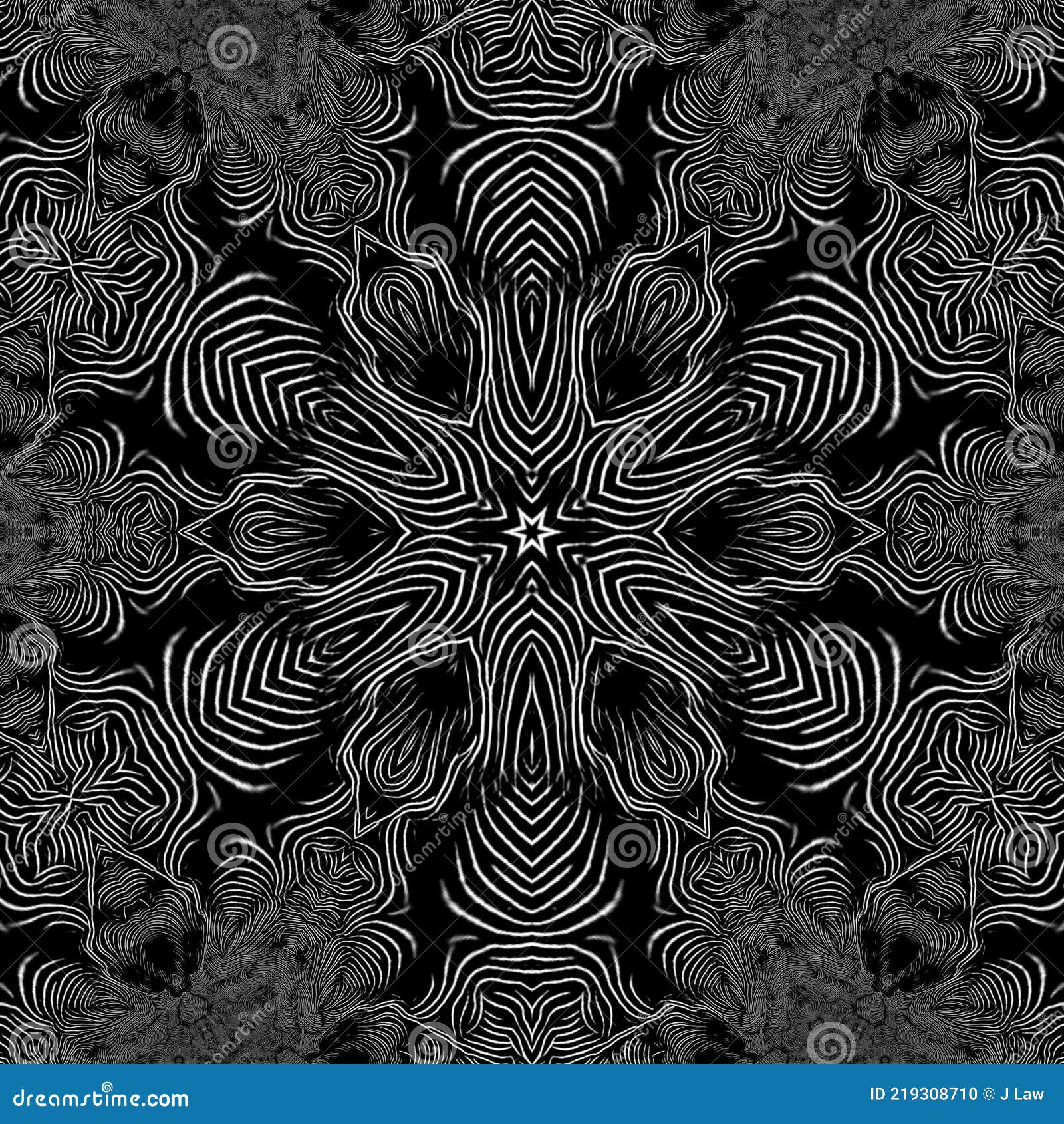 intensely detailed and closeup black and white  with flower pattern