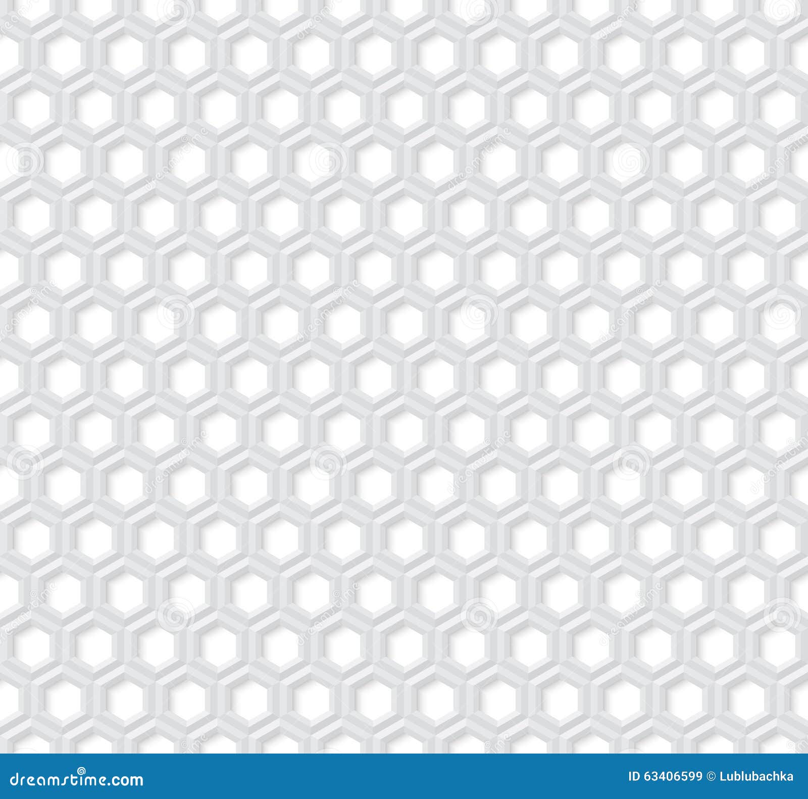 Hexagonal Seamless Vector Pattern Light Gray Hexagon With 3d Effect