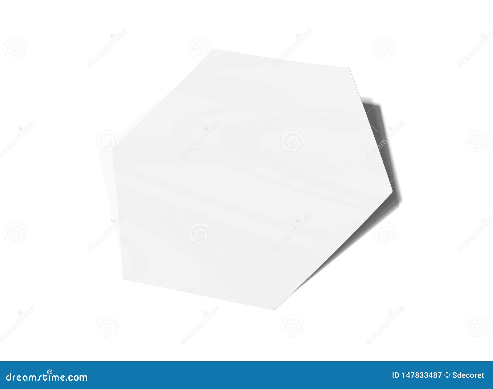 Download Hexagonal Shaped Sticker Mockup Isolated On White 3D Rendering Stock Illustration - Illustration ...