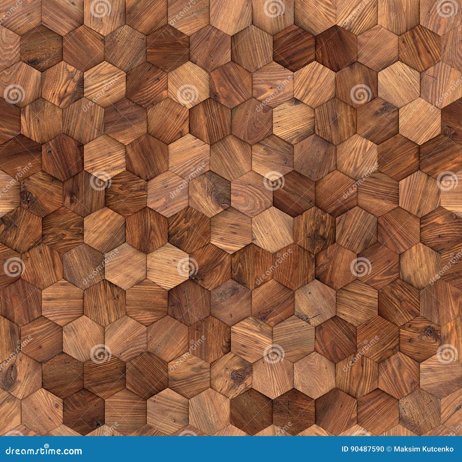 hexagons wood wall seamless texture