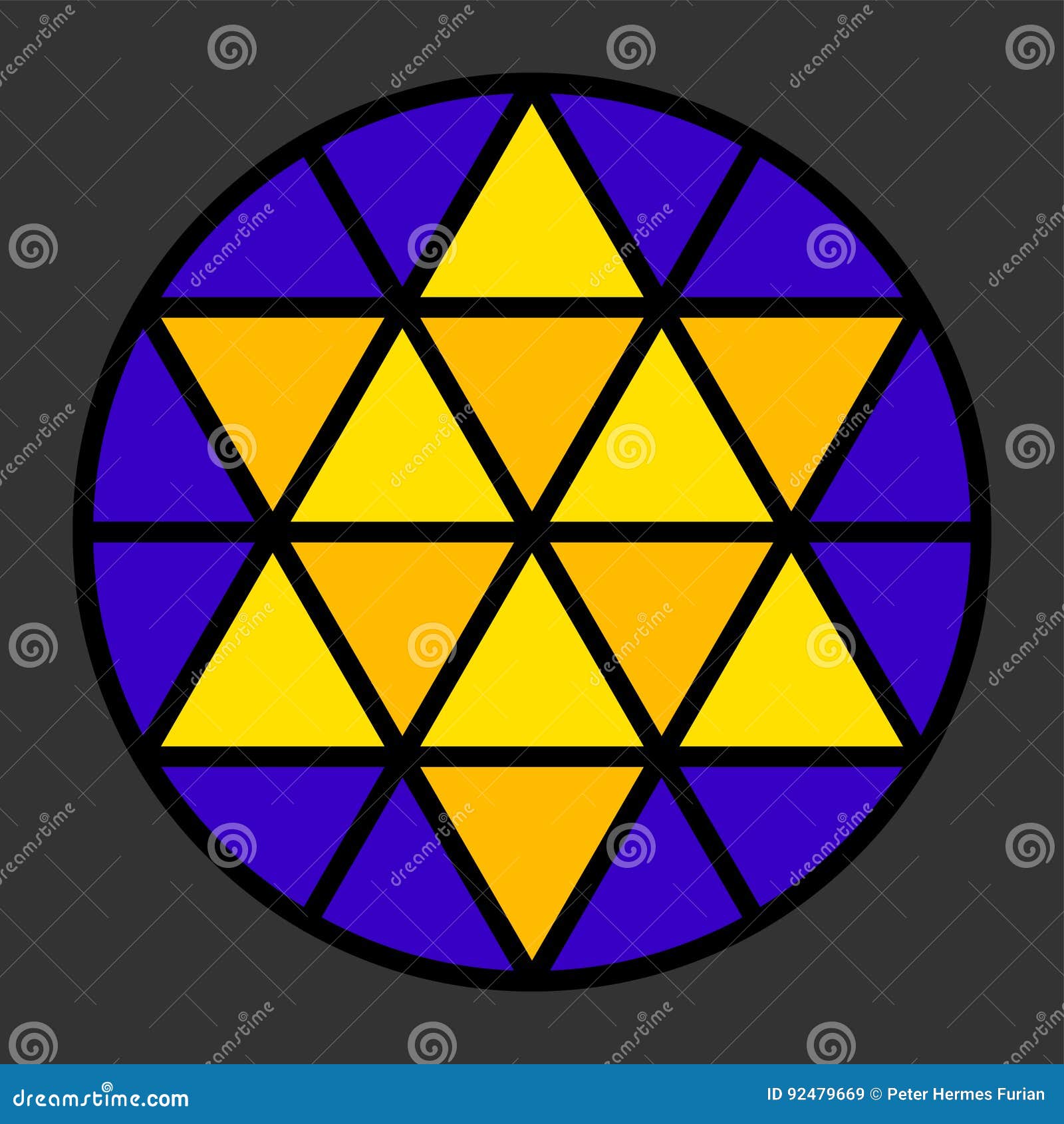 Hexagram Leadlight Impression Stock Vector Illustration of gray, star