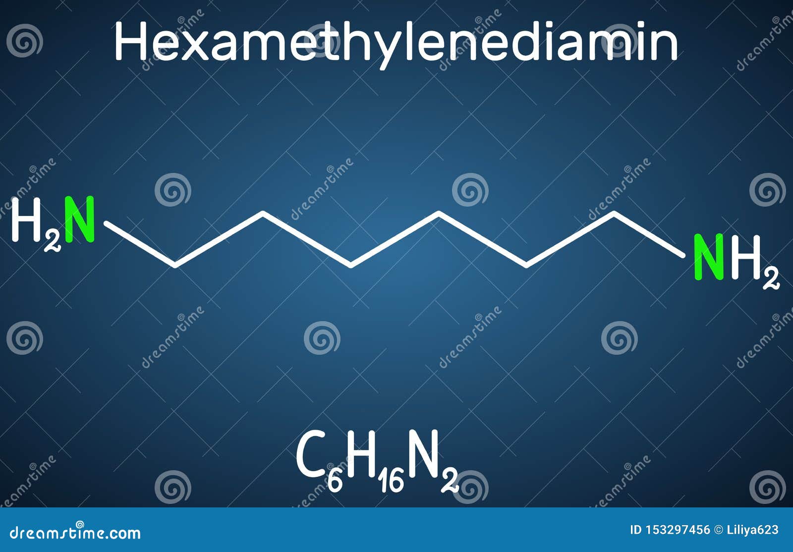 Hexamethylenediamine Diamine Molecule. it is Monomer for Nylon Stock Vector  - Illustration of model, building: 153297456