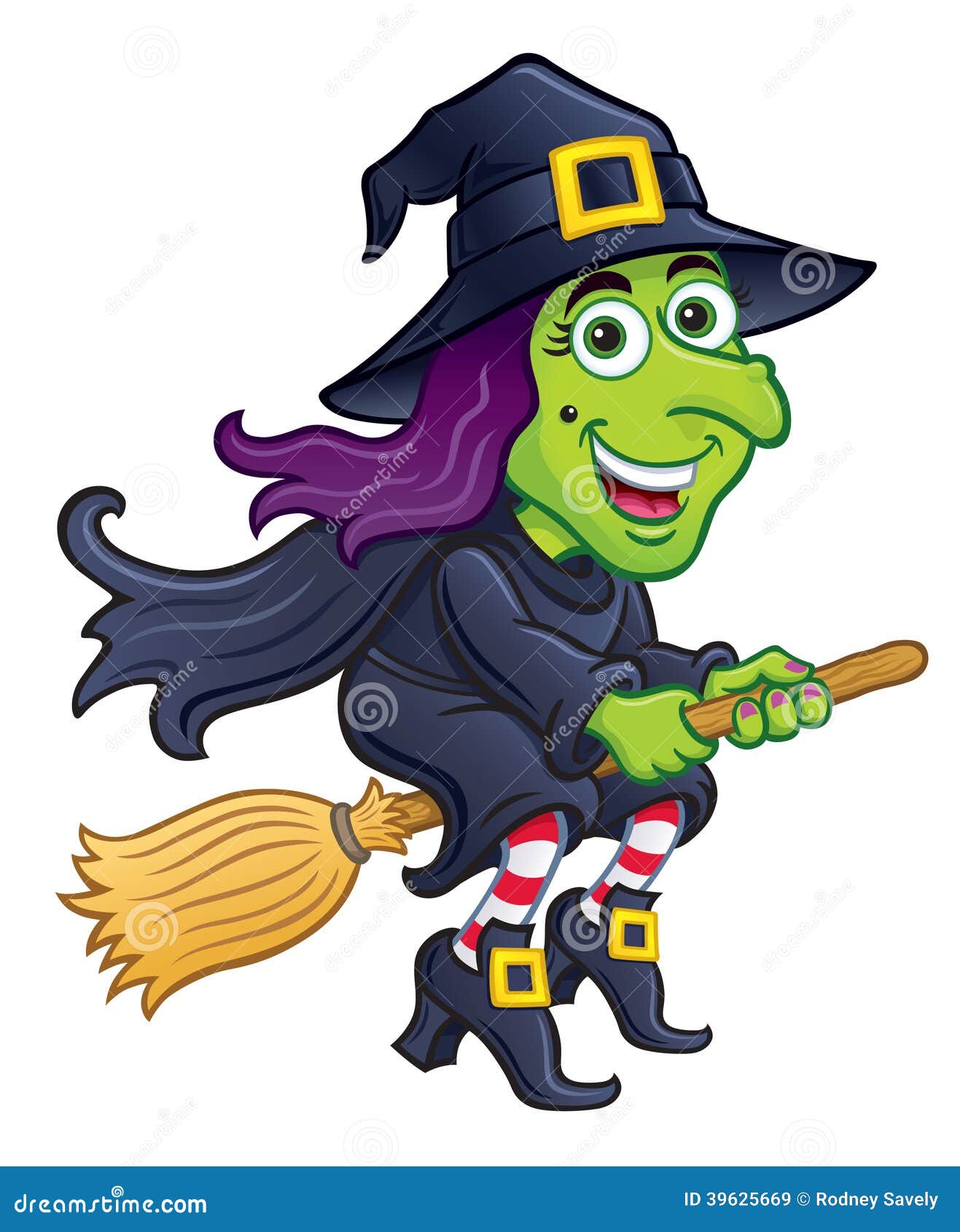 Hexe, Die Ihren Besen Reitet Stock Abbildung - Illustration von übel