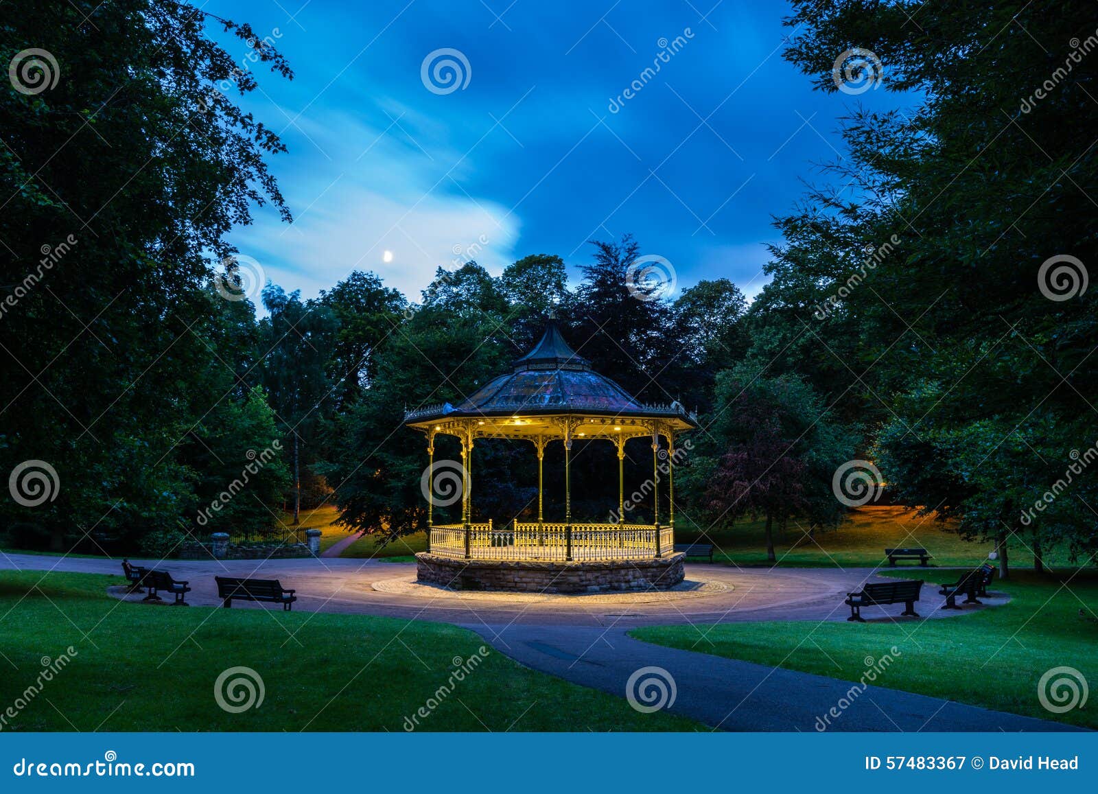 hexham bandstand at night