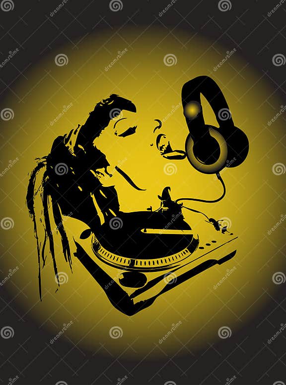 Hey DJ stock vector. Illustration of player, beauty, electronic - 8743200