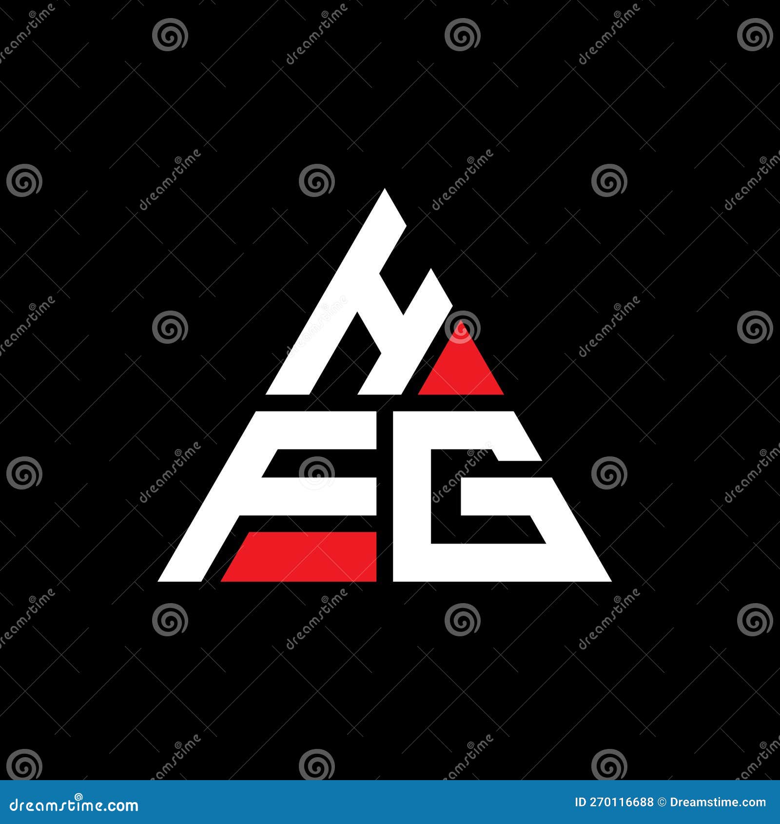 hfg triangle letter logo  with triangle . hfg triangle logo  monogram. hfg triangle  logo template with red