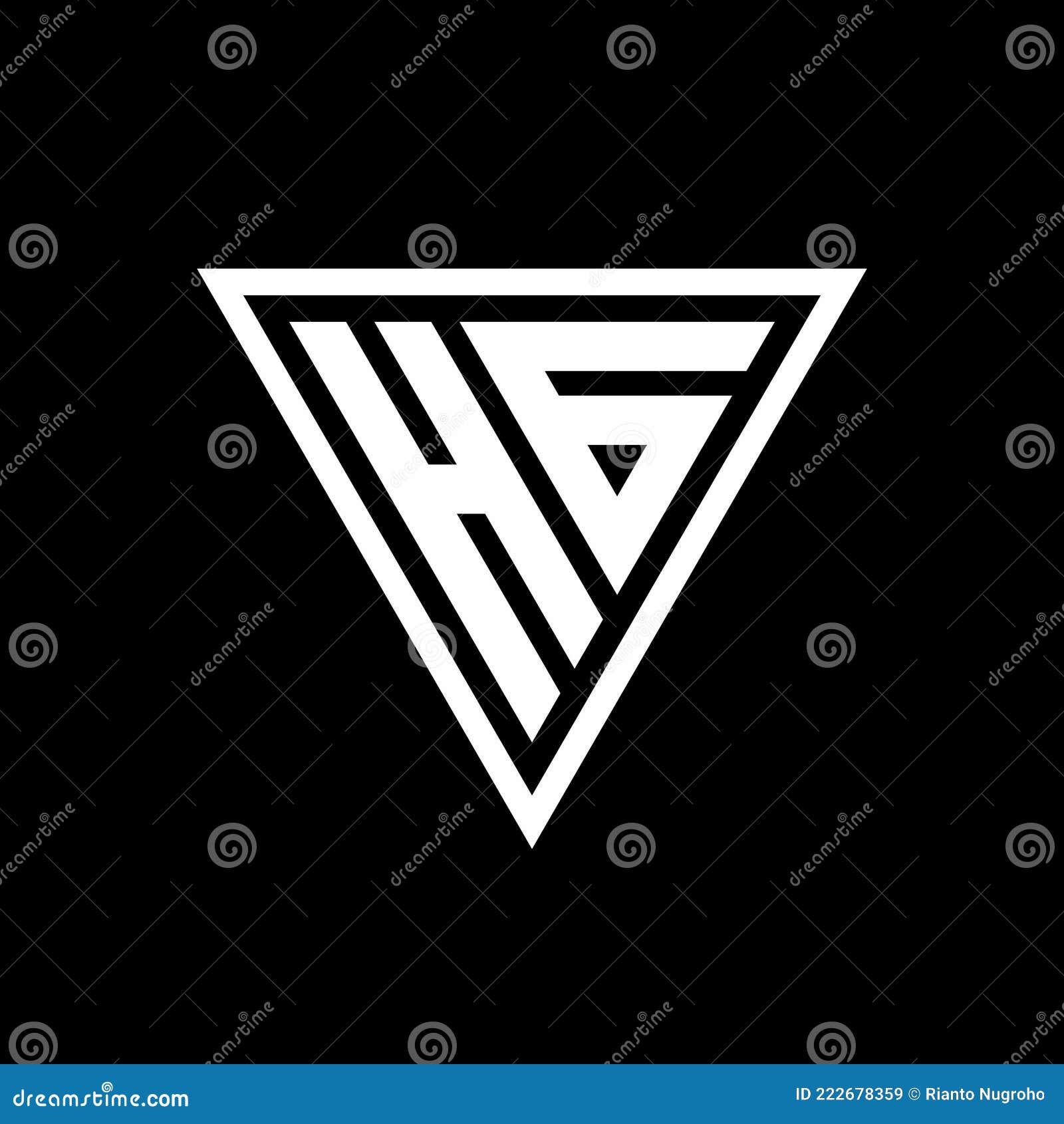 hg logo monogram with triangle  s template