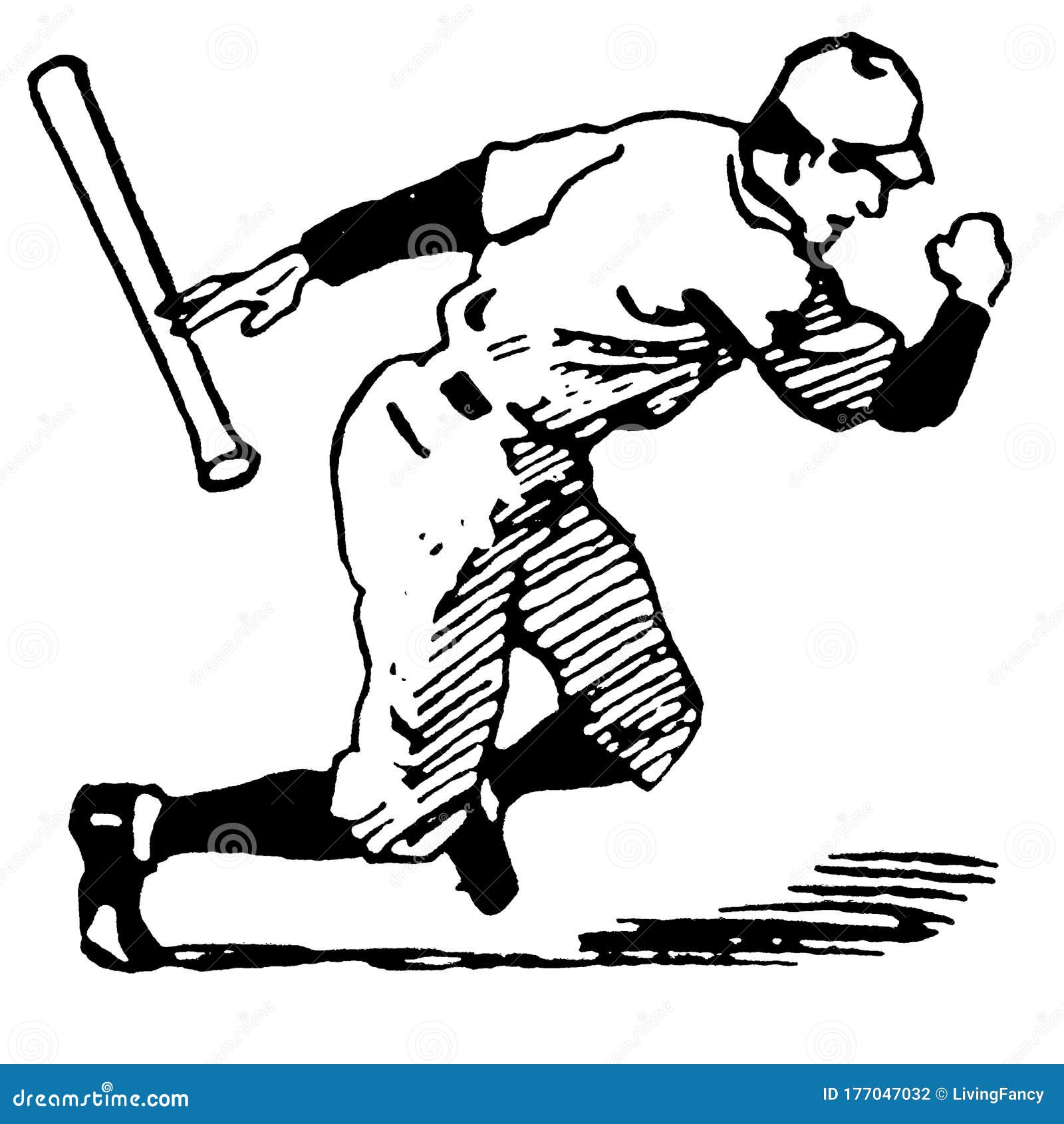 Ink sketch of baseball player Royalty Free Vector Image