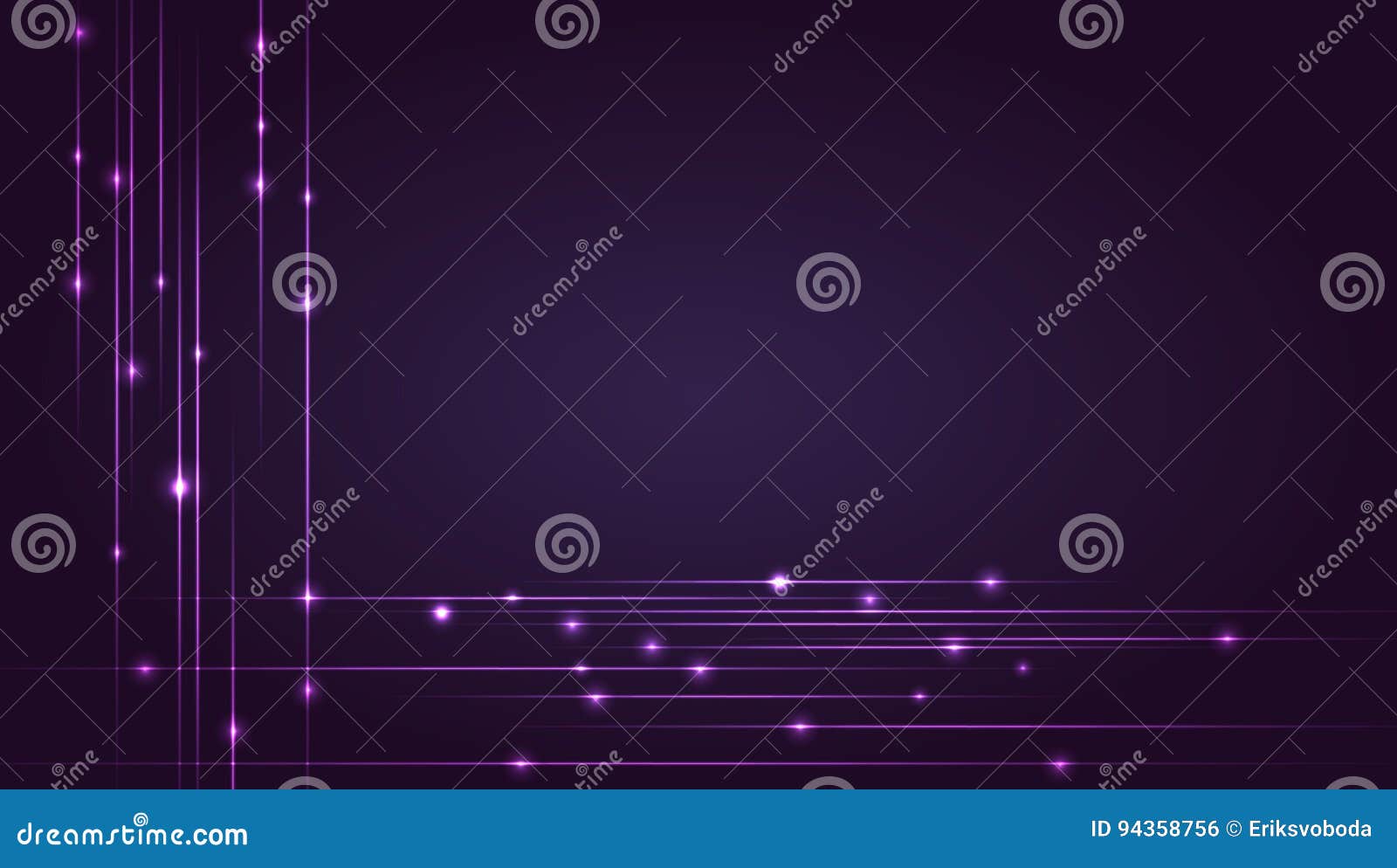 Hi-Tech Background with Glowing String. Luminous Intersecting Lines