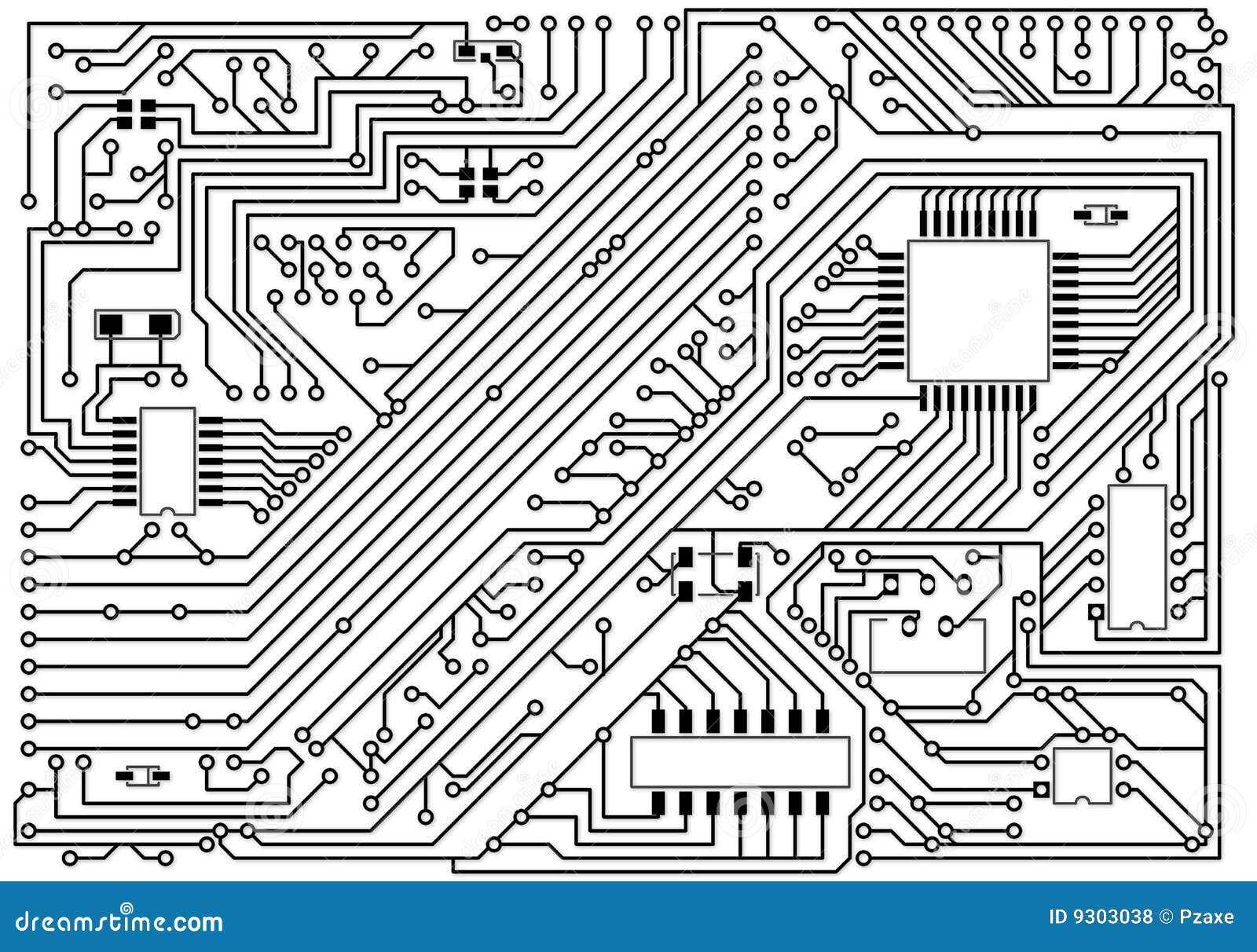Hitech Black And White Electronic Background Royalty Free Stock Photos