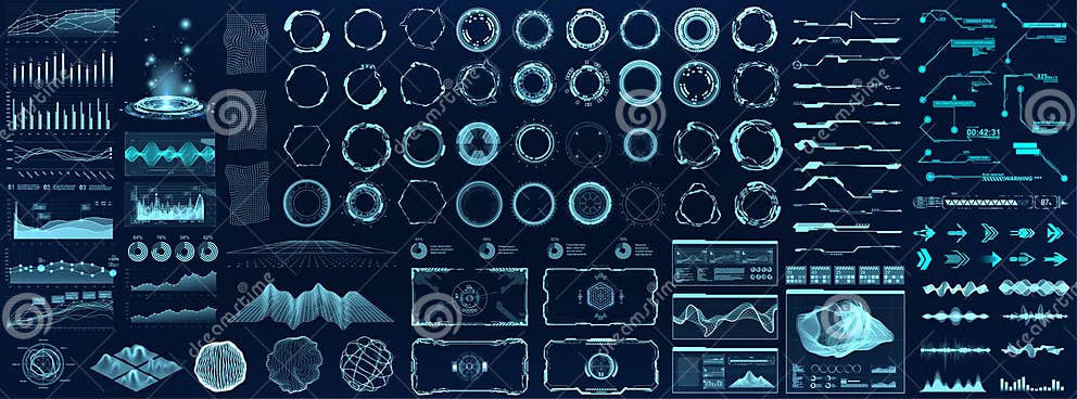 Hi-tech Elements HUD, UI, GUI. Vector Collection Futuristic User ...