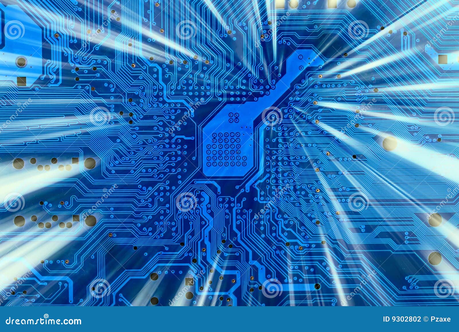 Hitech Industrial Electronic Blue Background Stock Photo Image of