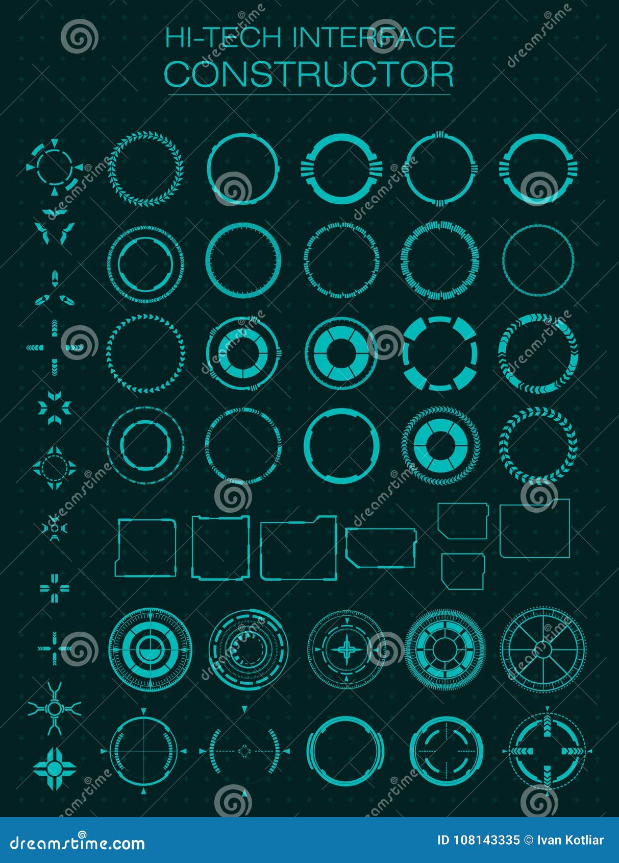 Hi-tech Interface Constructor. Design Elements for Hud, User Interface ...