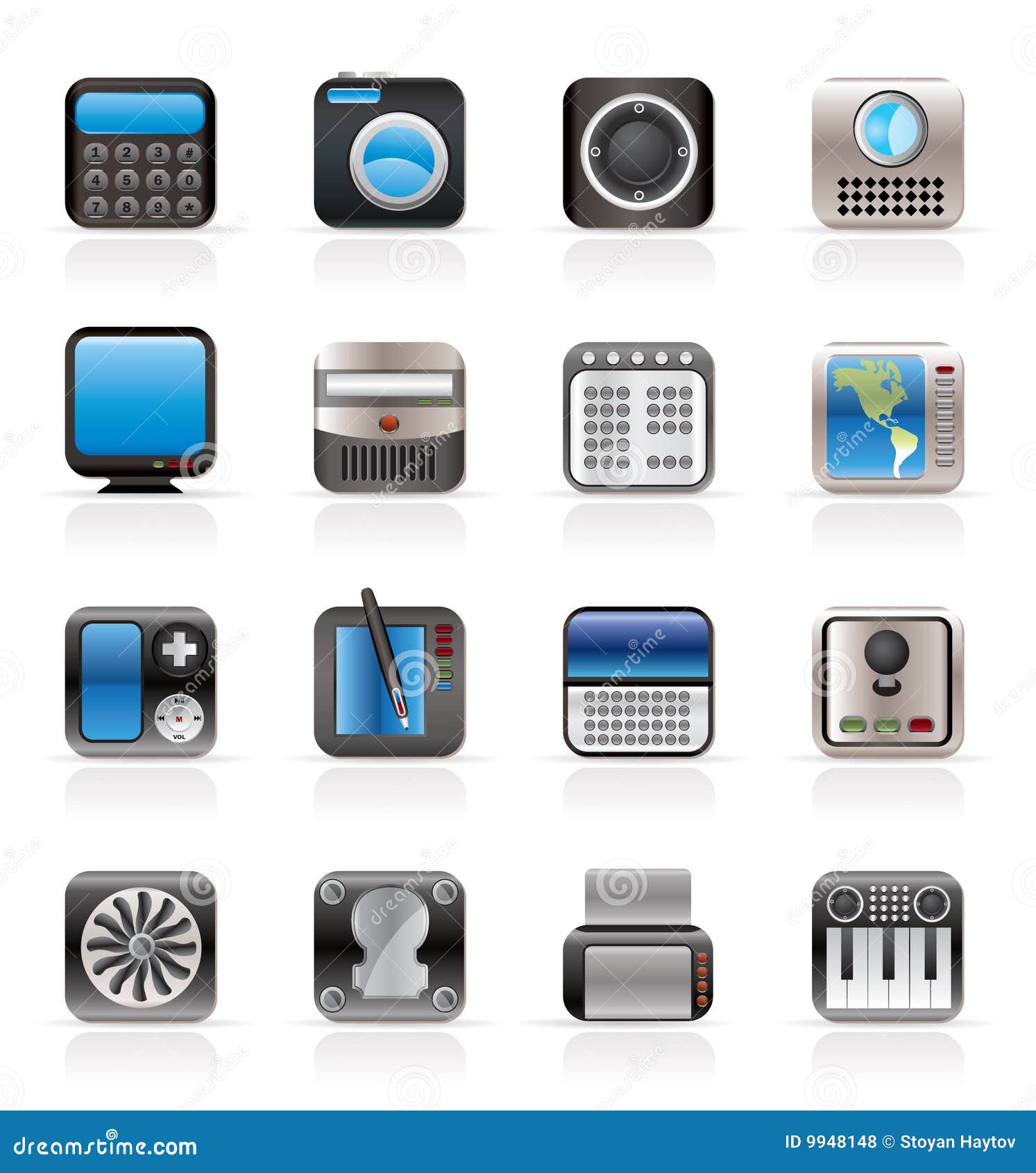 Hitech and Technology Equipment Stock Vector Illustration of element