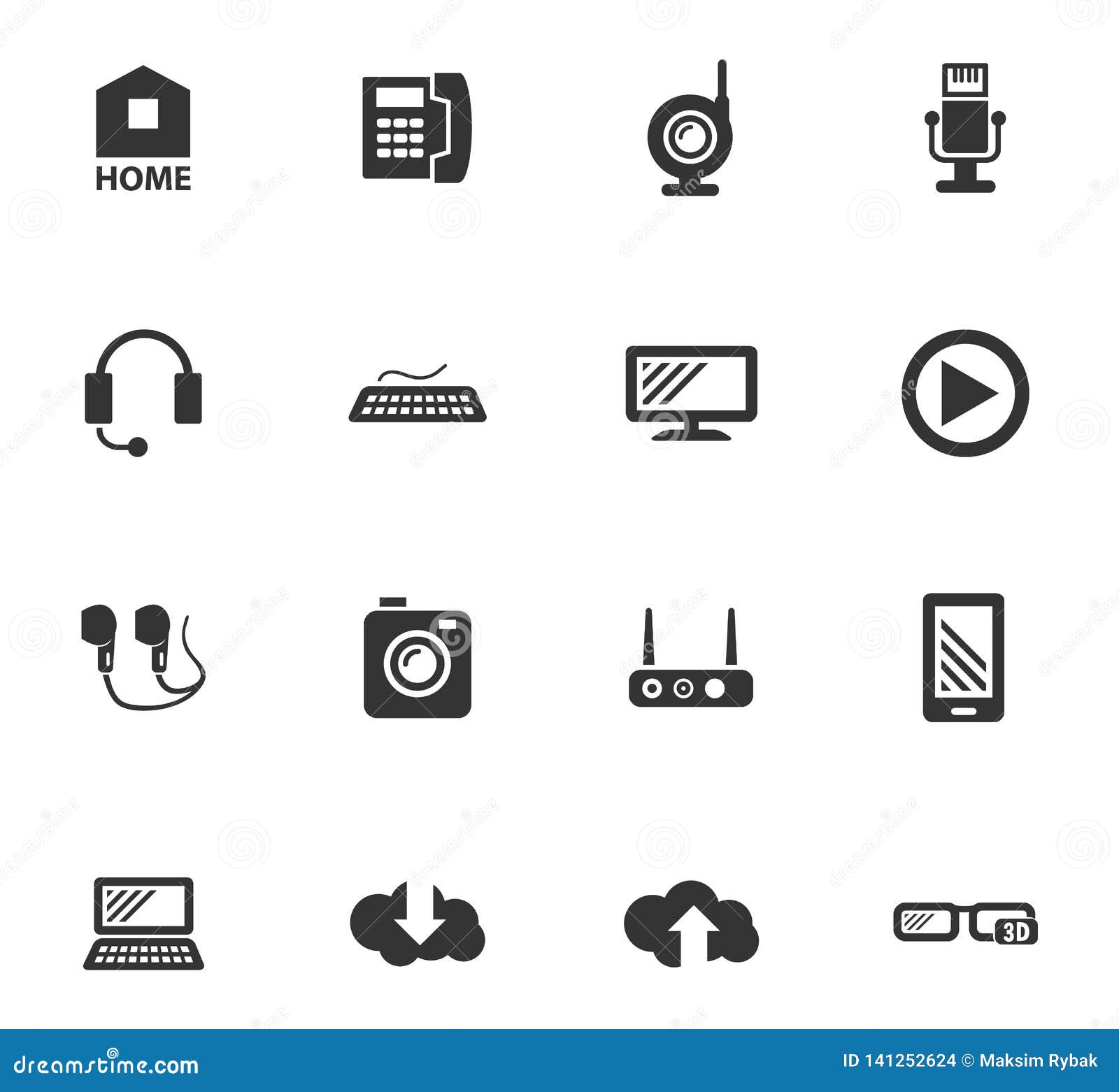 Hi tech icons set stock vector. Illustration of clock - 141252624