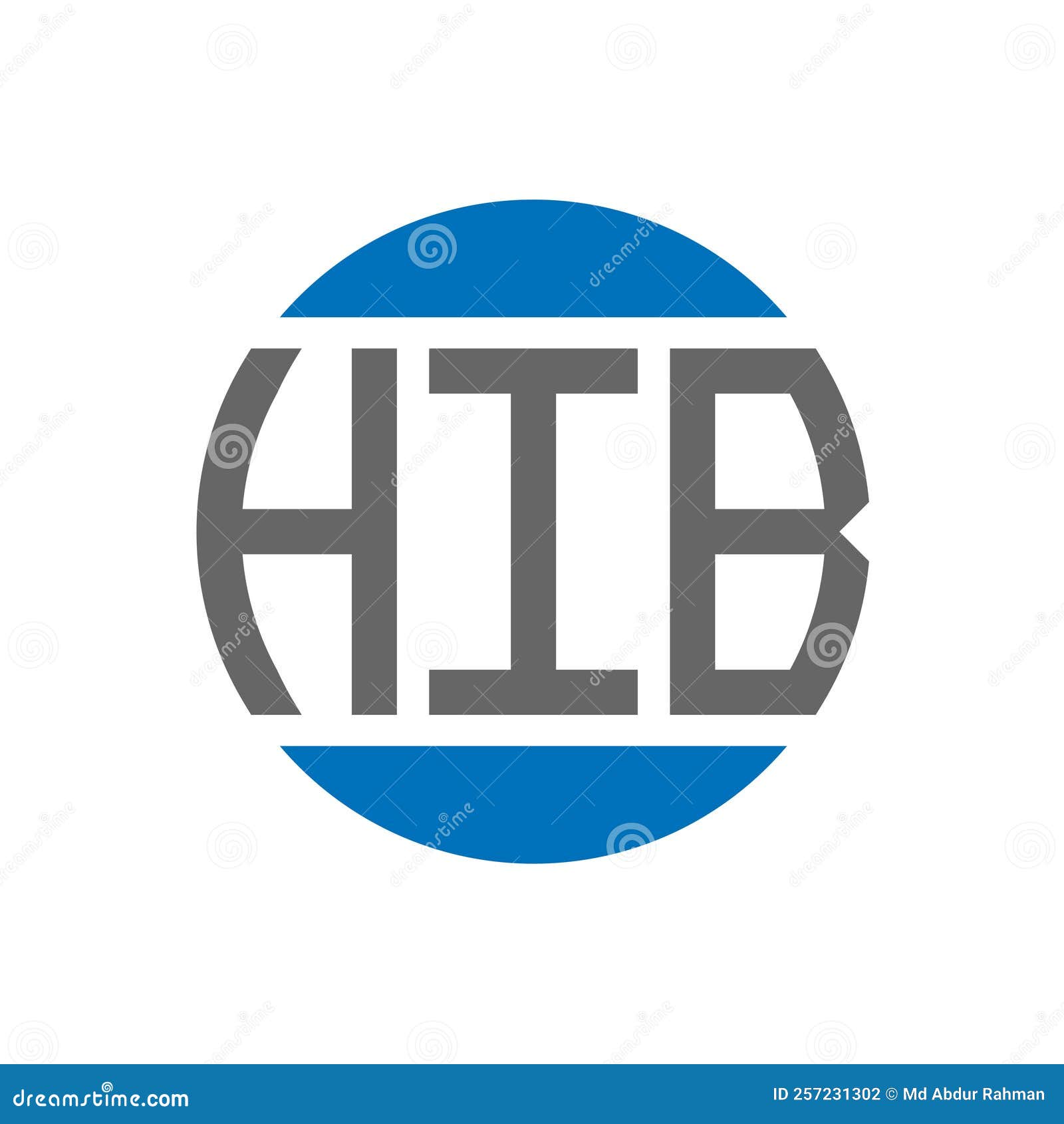 hib letter logo  on white background. hib creative initials circle logo concept. hib letter 