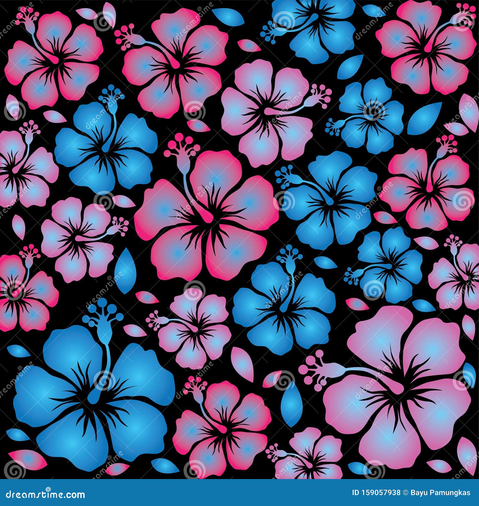 Hibiscus Flower Background Vector Stock Vector - Illustration of