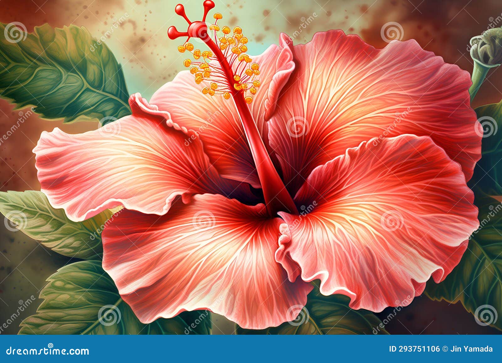 Hibiscus Flower. Realistic Vector Illustration of Hibiscus Stock ...