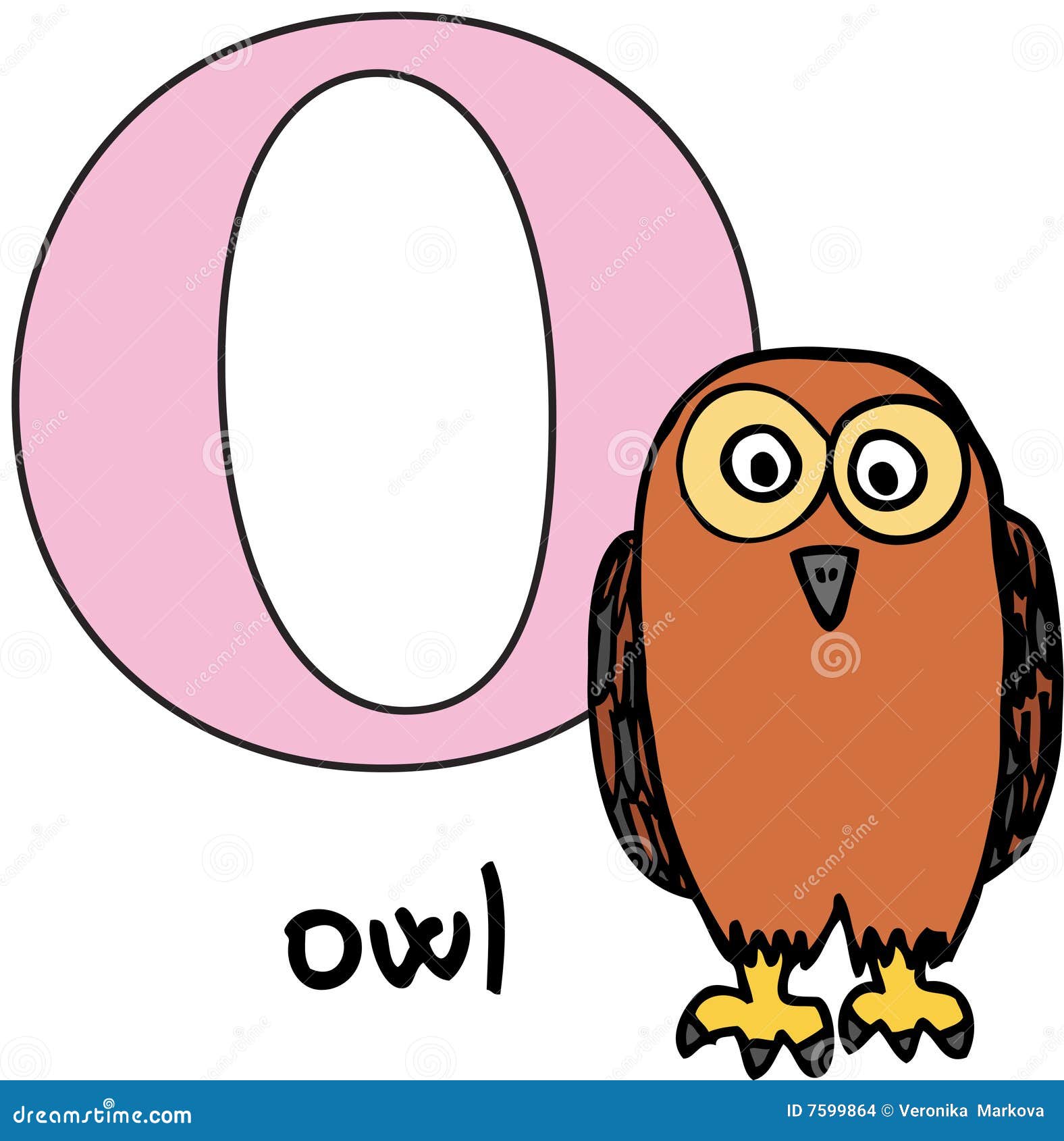 Hibou Animal De L'alphabet O Illustration de Vecteur - Illustration du