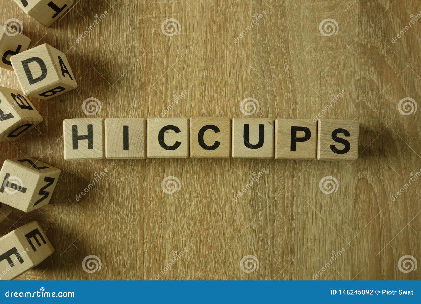 Hiccups Word from Wooden Blocks Stock Photo Image of cough, health