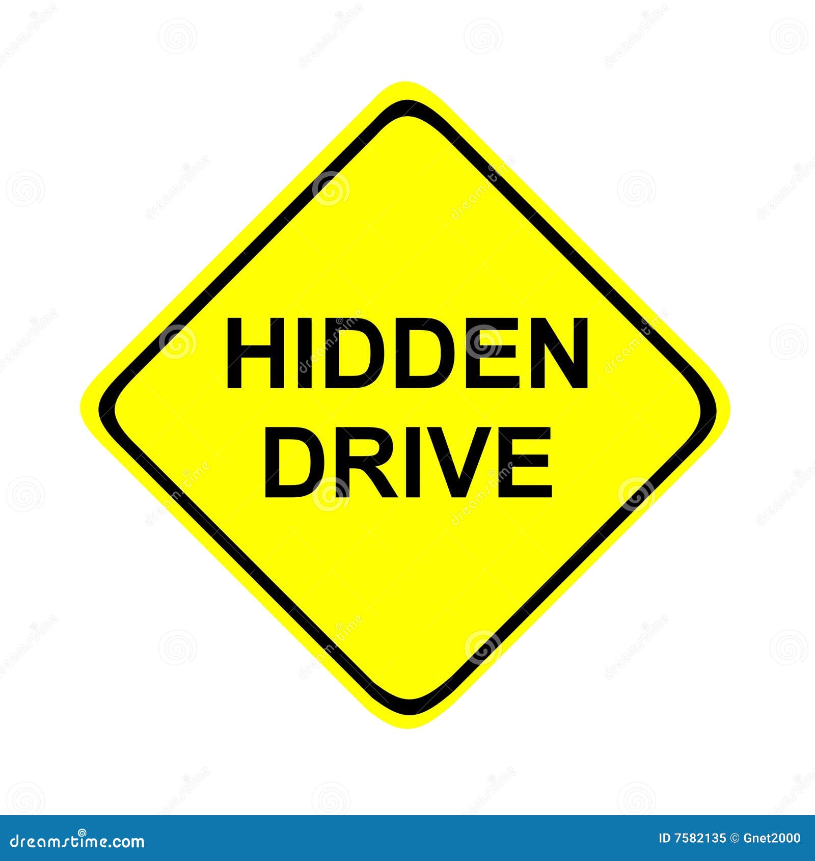 Hidden drive sign stock illustration. Illustration of black - 7582135