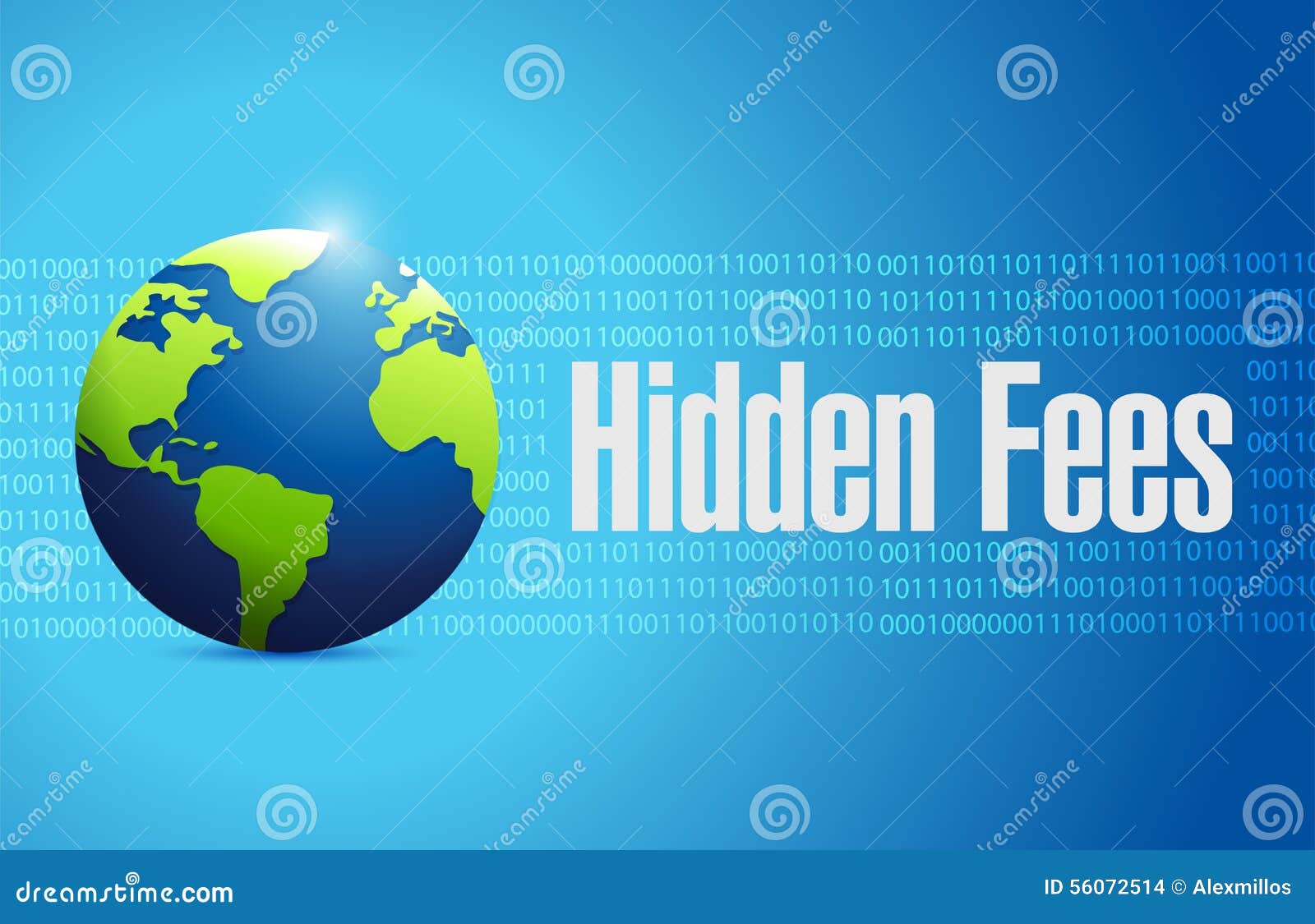 Hidden Fees Globe Sign Concept Illustration Stock Illustration