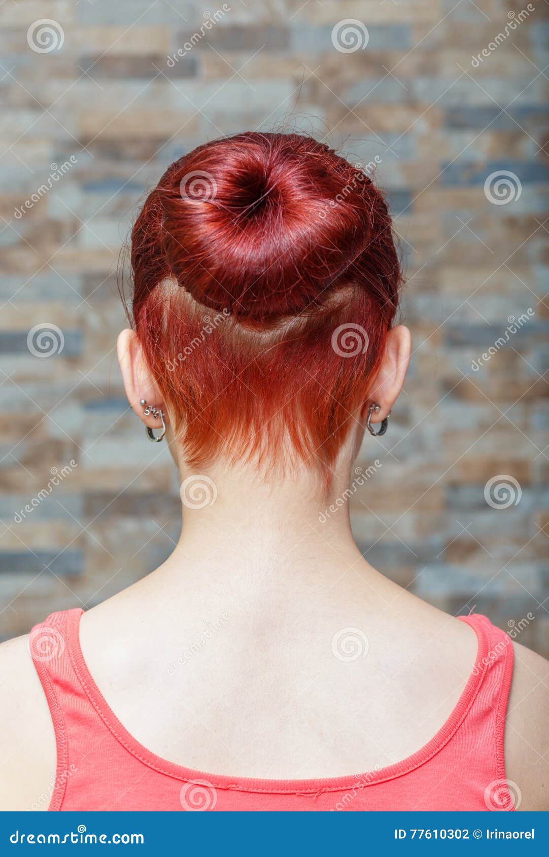 Hidden undercut red hair stock photo. Image of looking 77610302