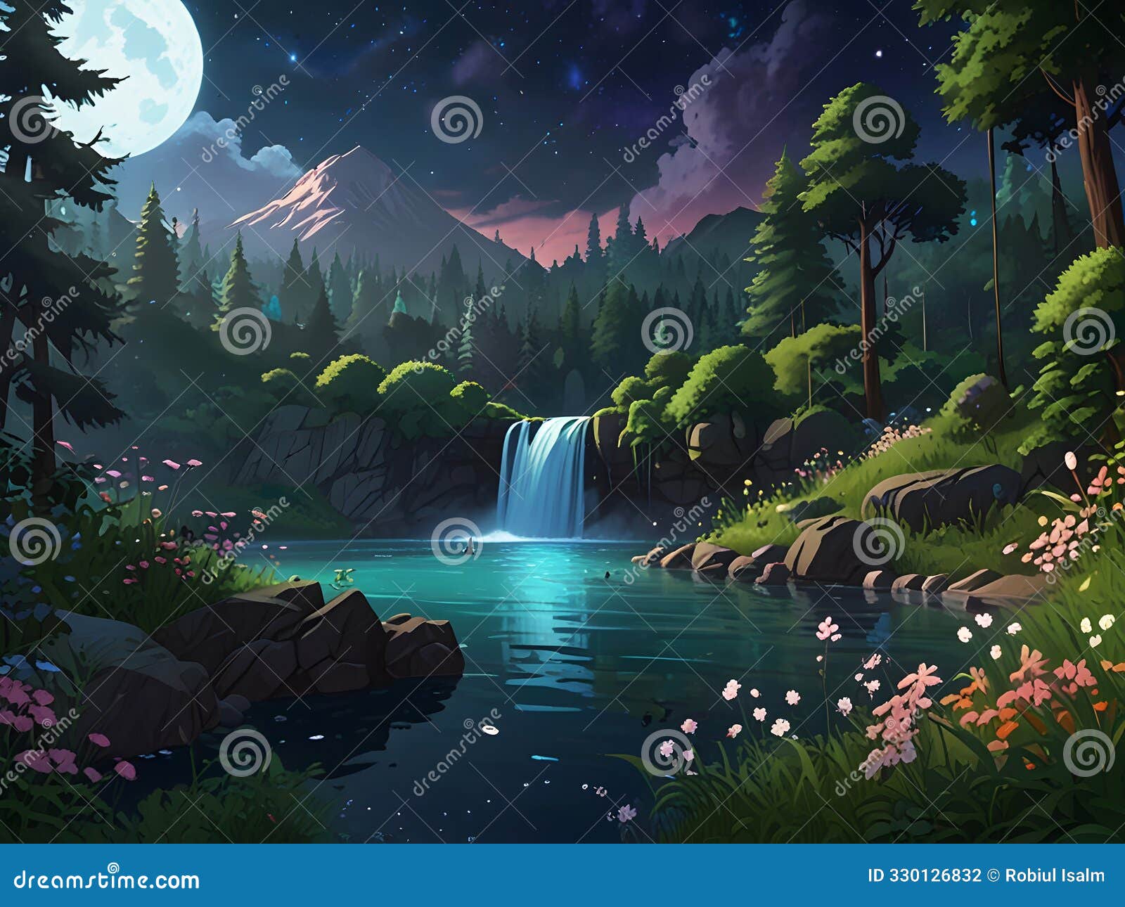 hidden waterfall surrounded by lush greenery