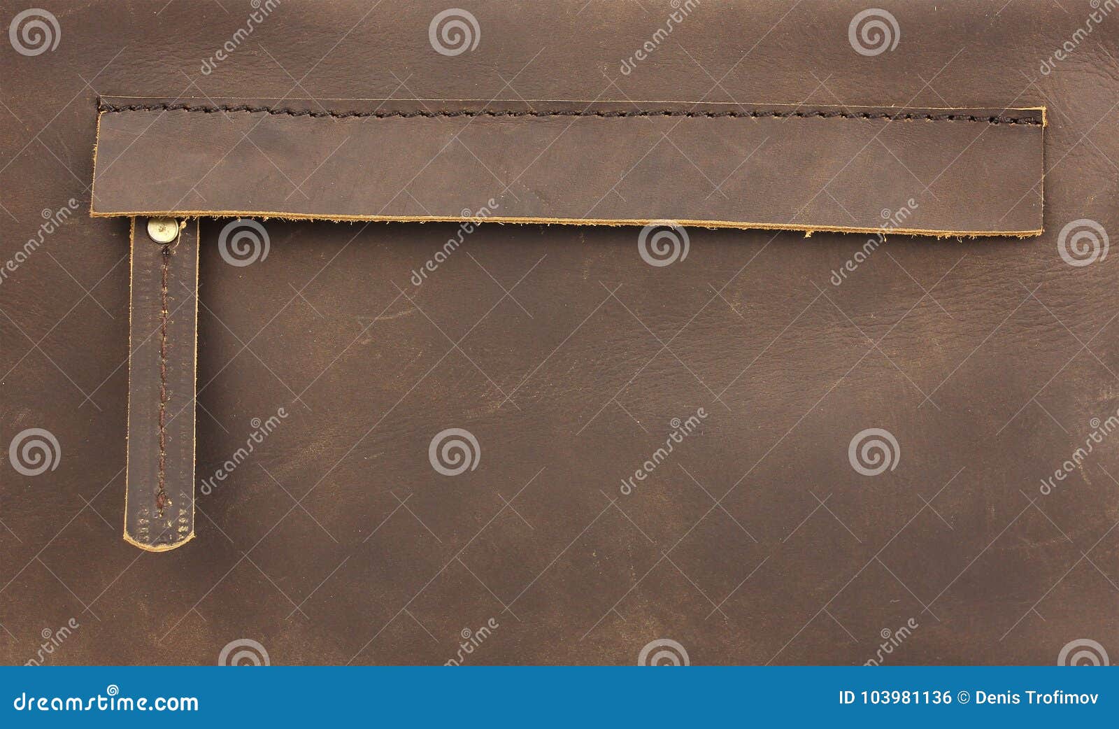 Hidden Zipper Pocket on the Brown Leather Bag Stock Photo Image of hidden, textured 103981136