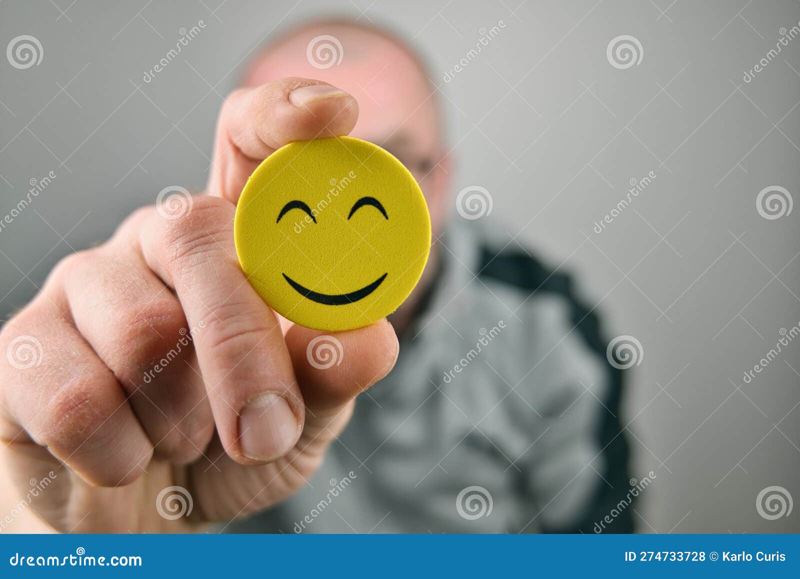 Hiding Behind Yellow Emoji Face Stock Photo Image of happy, good