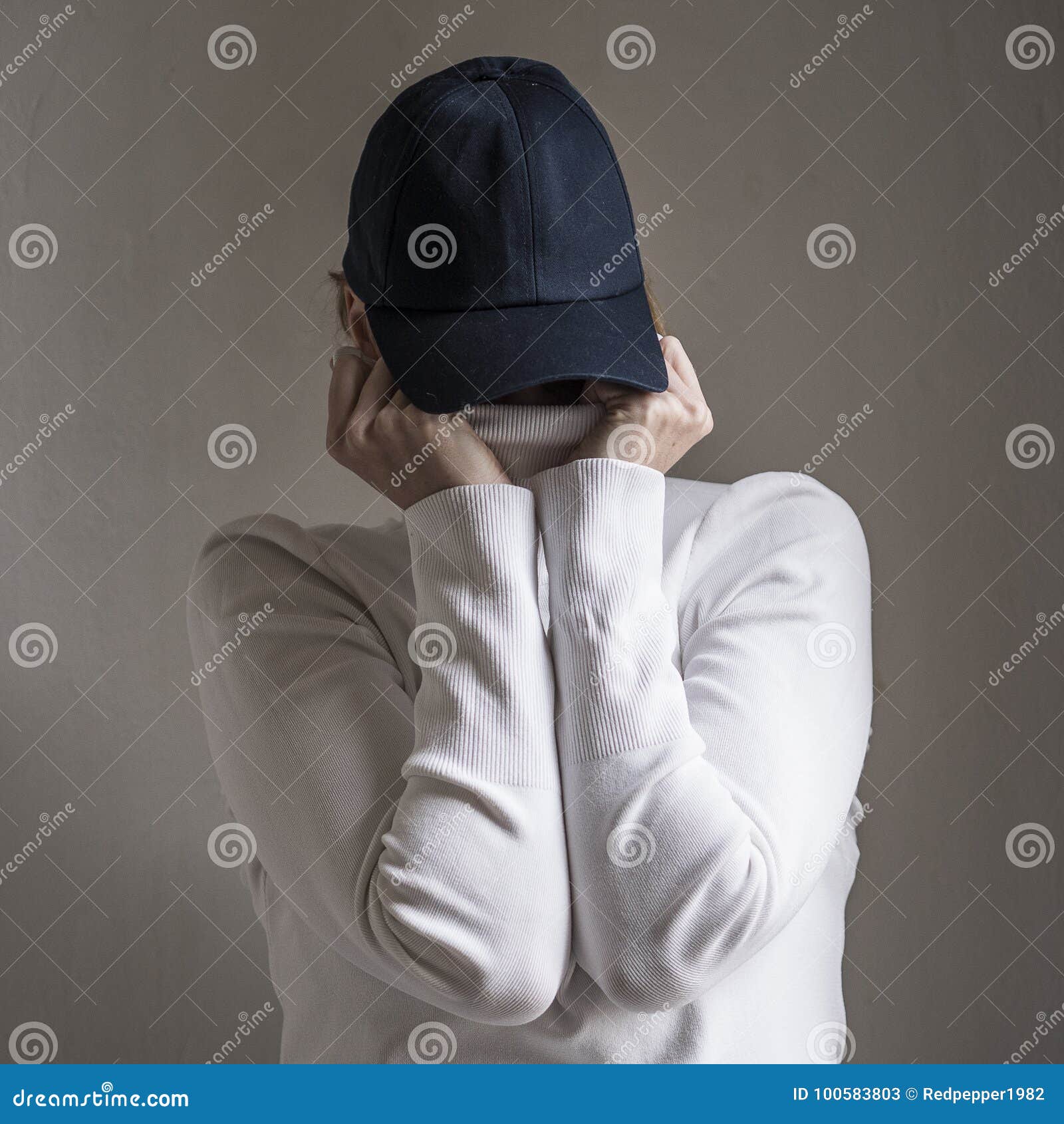 Hiding stock image. Image of social, condition, face 100583803