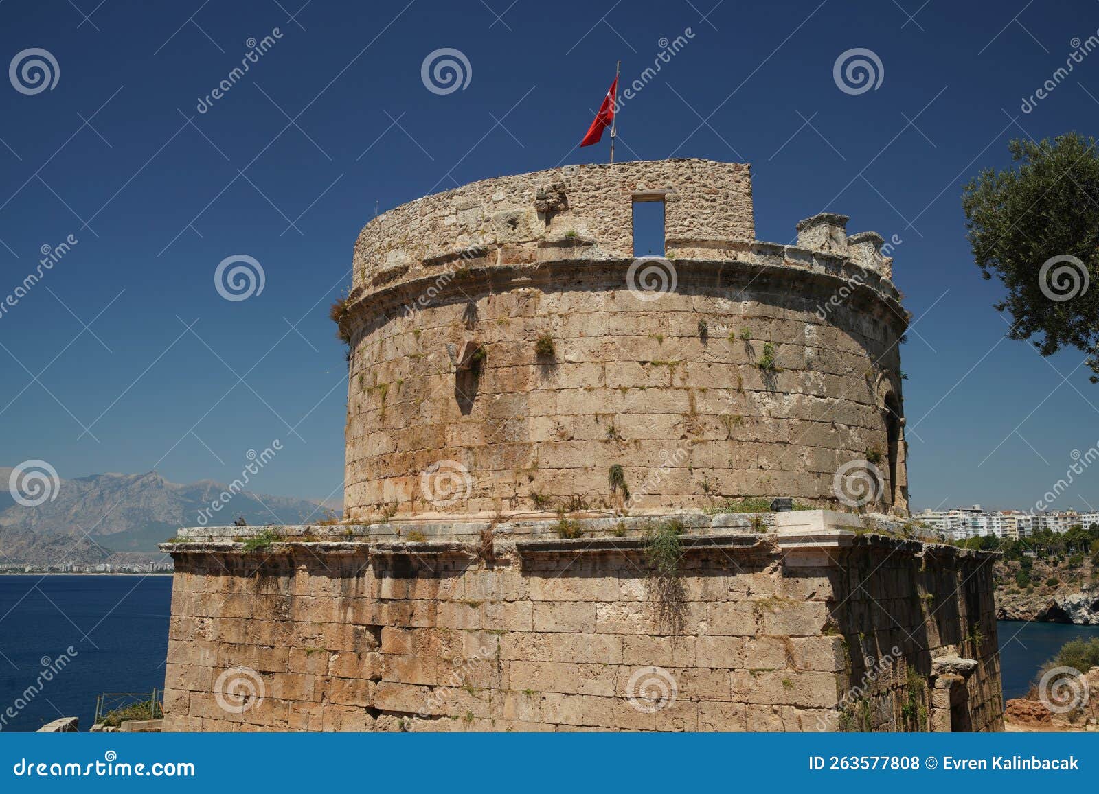 hidirlik tower in antalya old town, turkiye