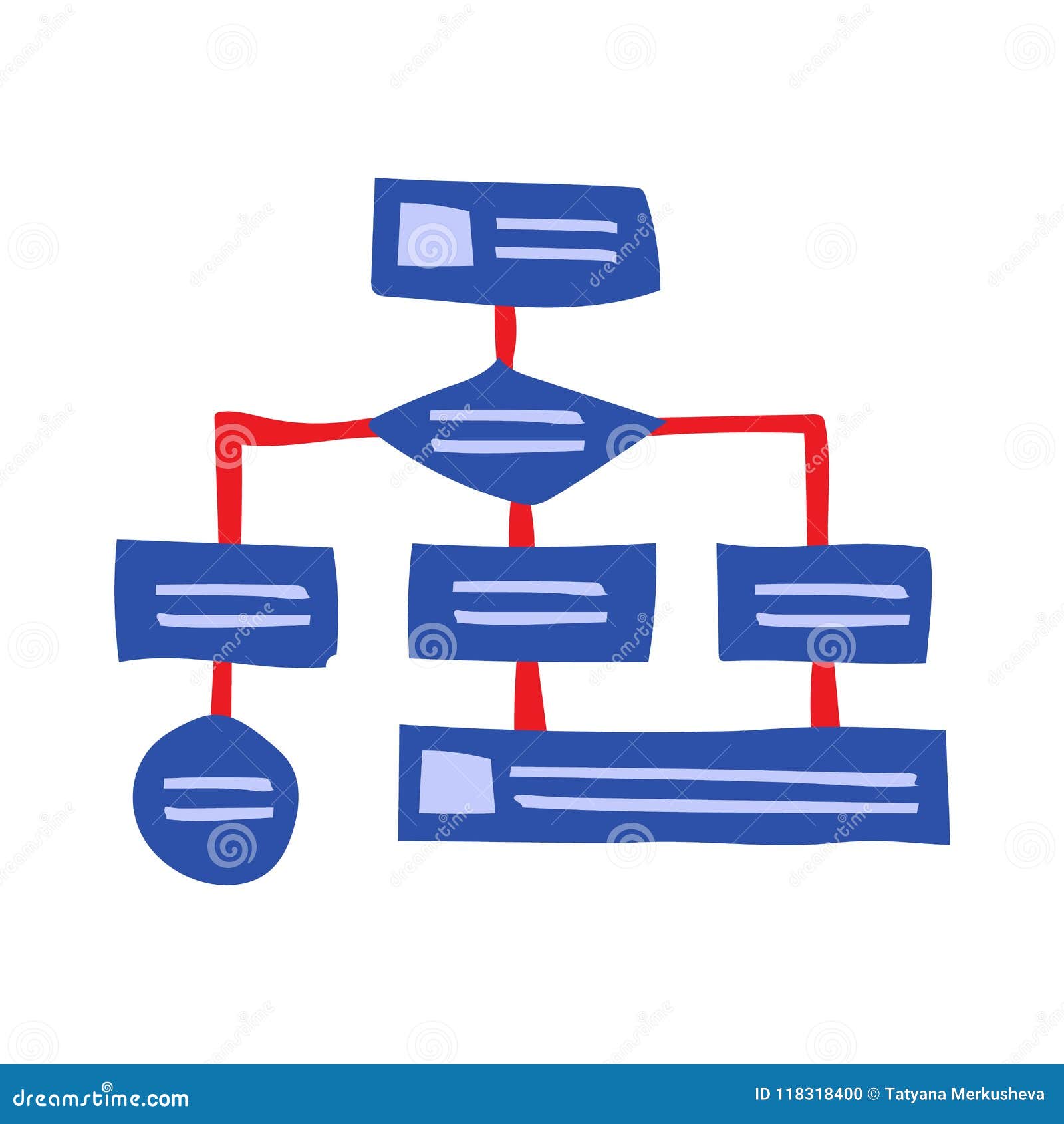 Hierarchy Organization Workflow Chart Simple Flat Style Vector