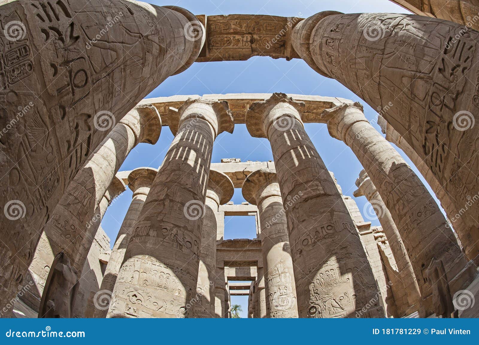hieroglyphic carvings on ancient egyptian temple columns