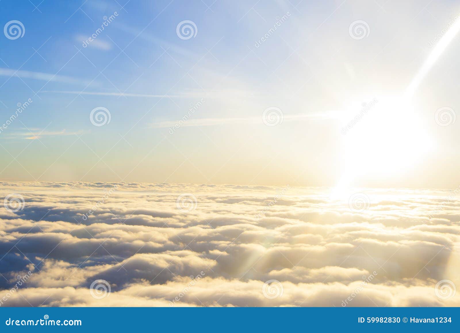 high above the sun and clouds.