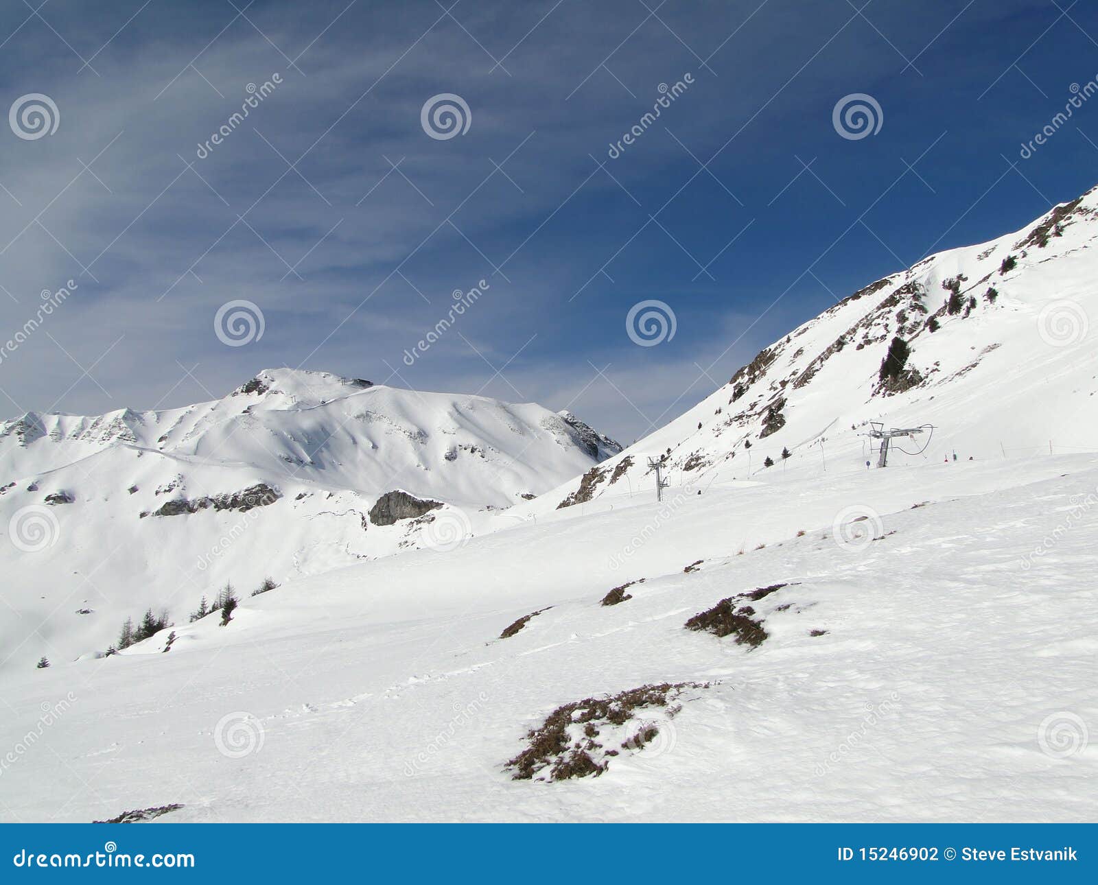 High alpine ski area stock photo. Image of french, snow 15246902