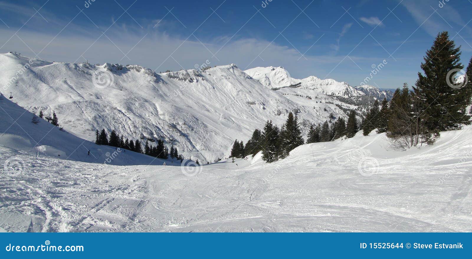 High alpine ski area stock photo. Image of france, piste 15525644