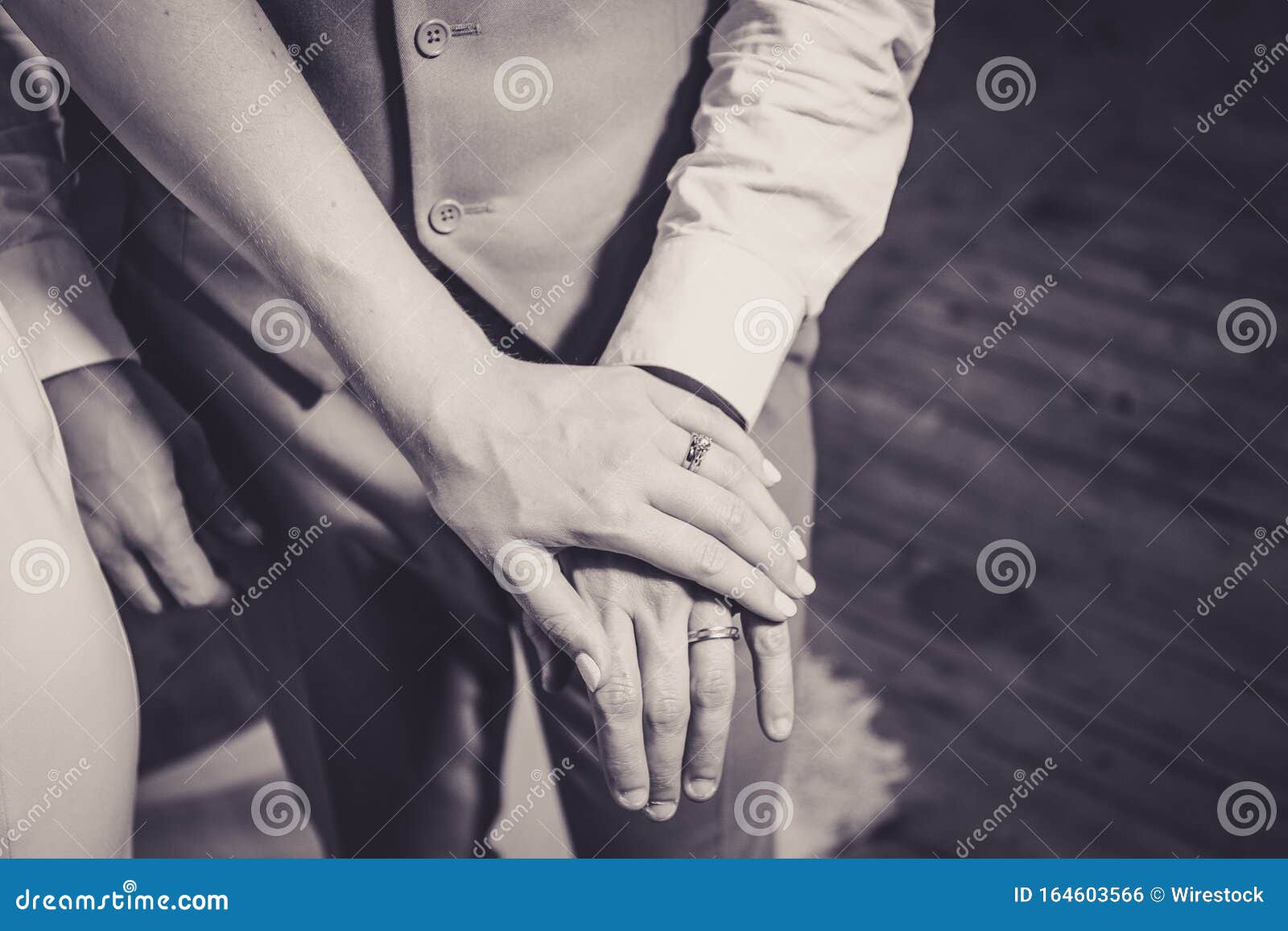 High Angle Shot of a Beautiful Cute Couple Holding Hands As a Sing ...