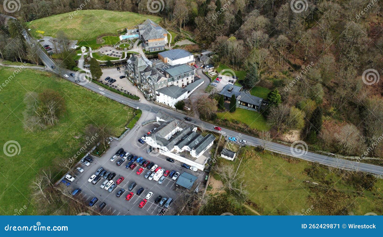 High Angle Shot of a Keswick Lake District Stock Image Image of view