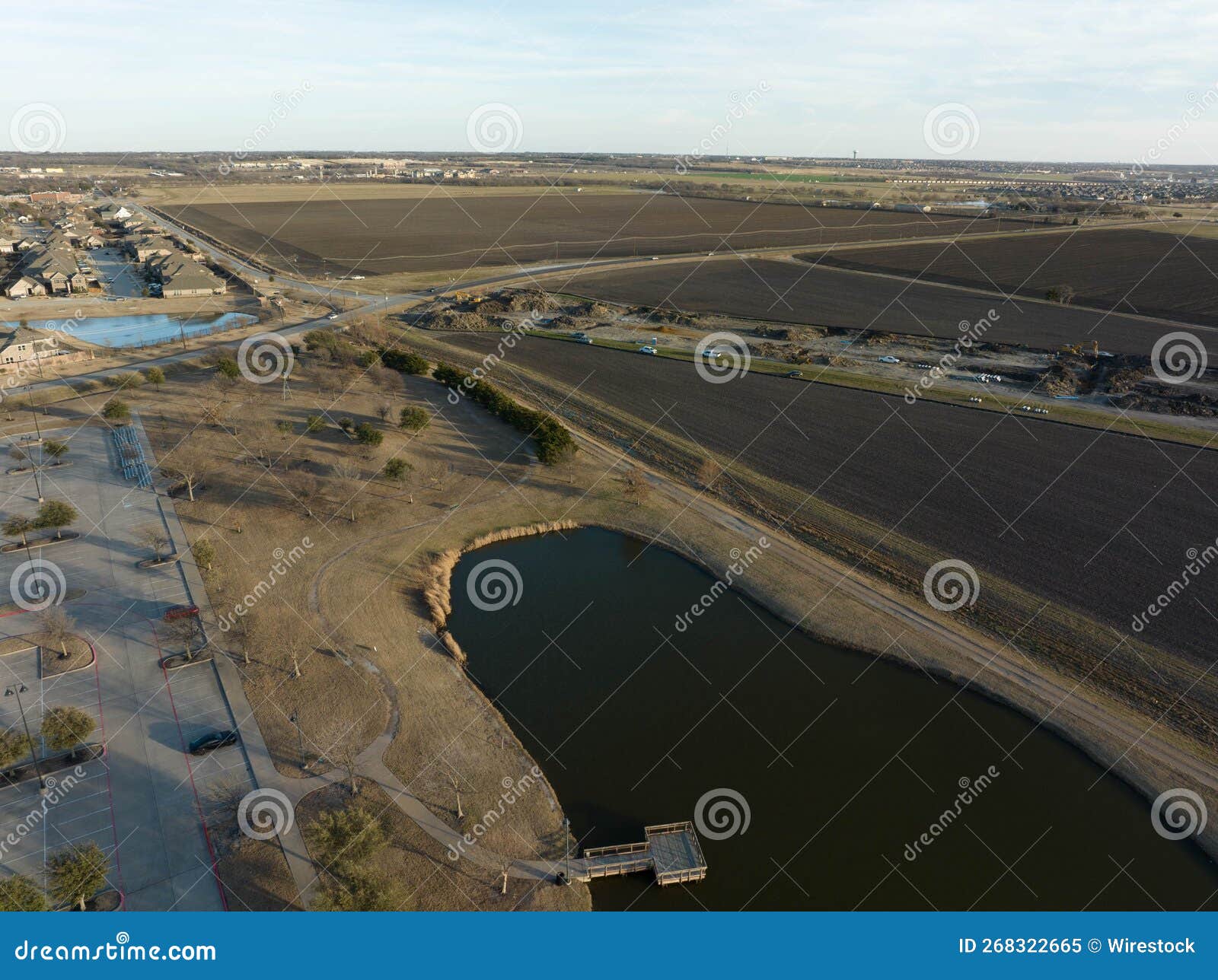 Highangle Shot of Old Celina Park in Celina, Texas. Stock Image