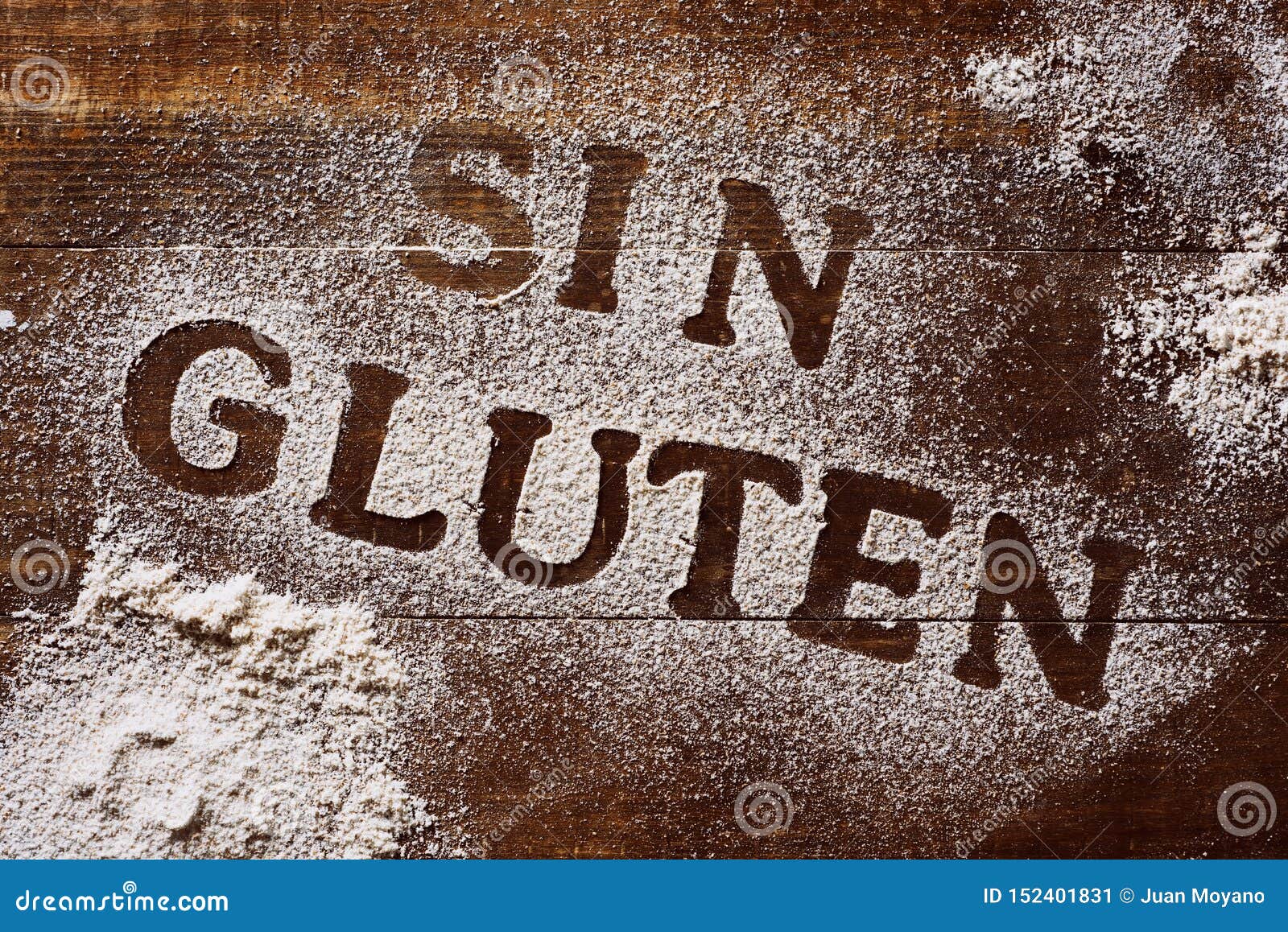 text gluten free written in spanish