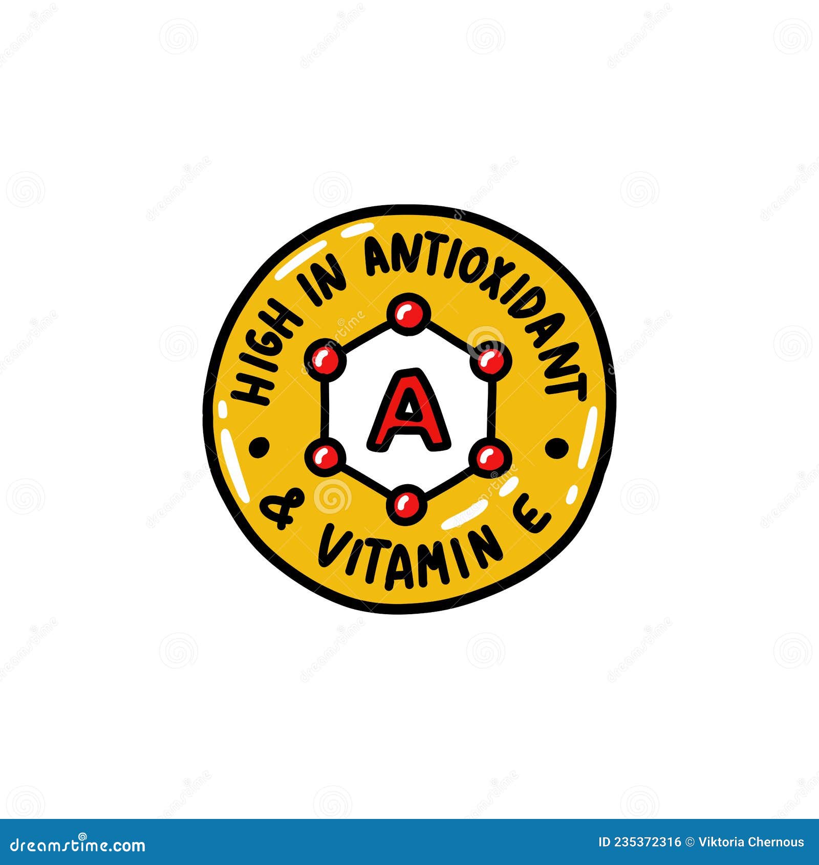 High in Antioxidant and Vitamin E Doodle Icon, Vector Color Line