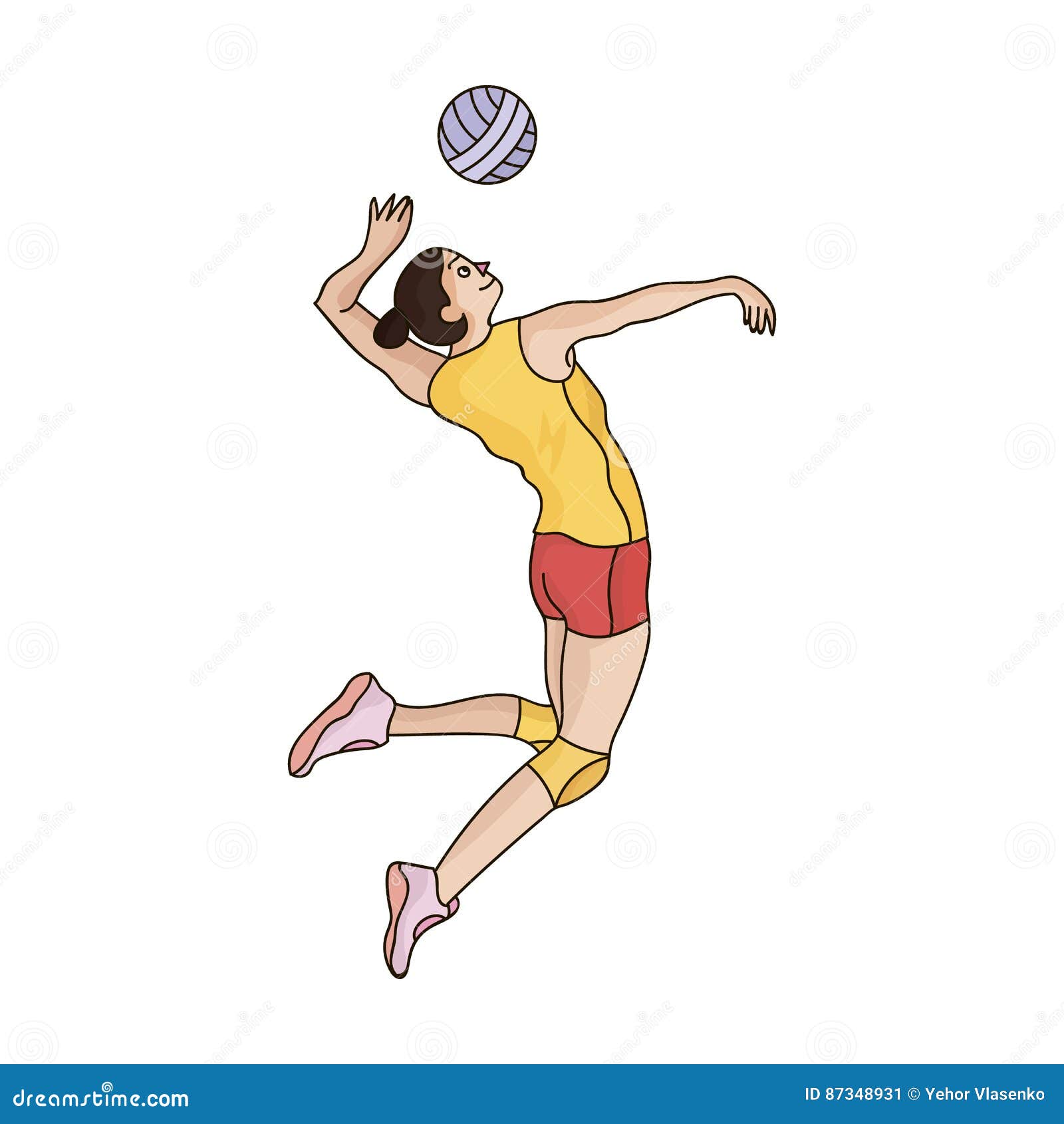 High Athlete Plays Volleyball.the Player Throws the Ball in Stock ...