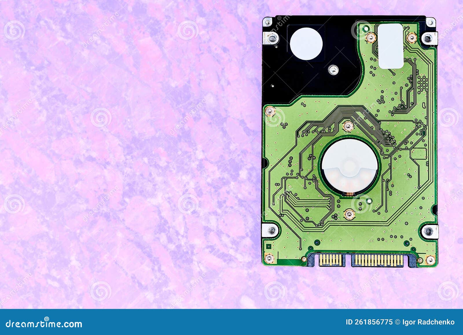 Internal Hard Drive for Storing Information on a Pink Lilac Sandy