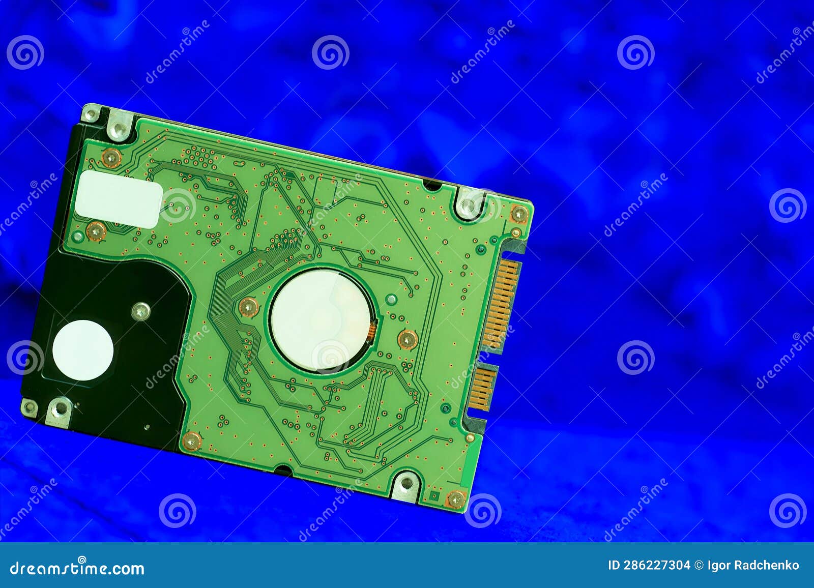 Internal Hard Drive for Storing Information Isolated on Blue Surface