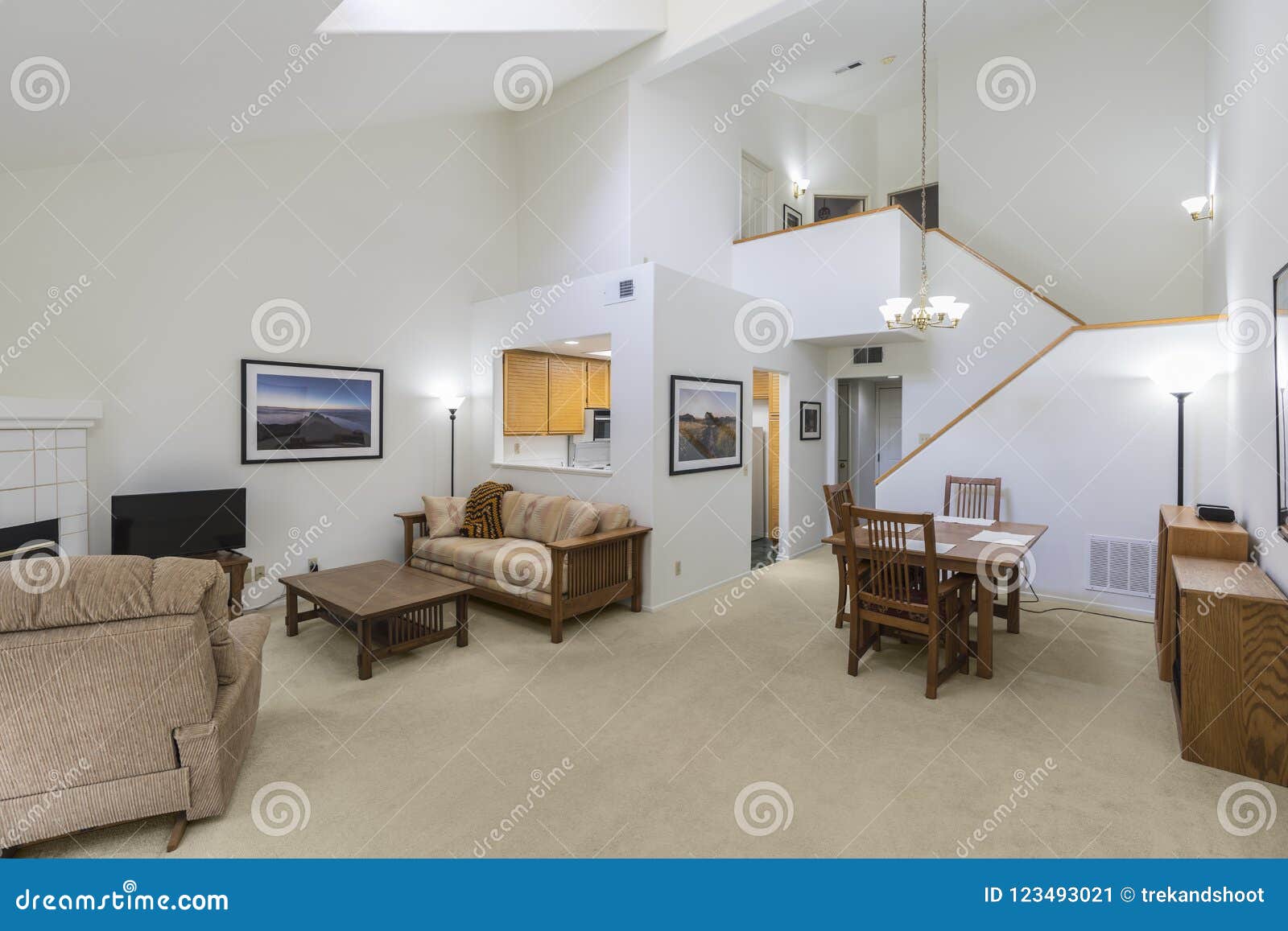 High Ceiling Condo Living Room Editorial Photo Image Of