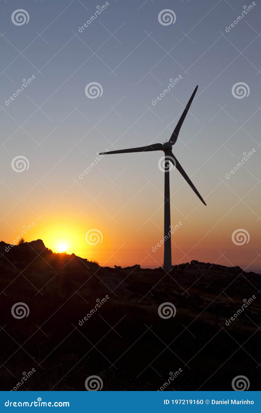 high constrast sillouette of a wind turbine