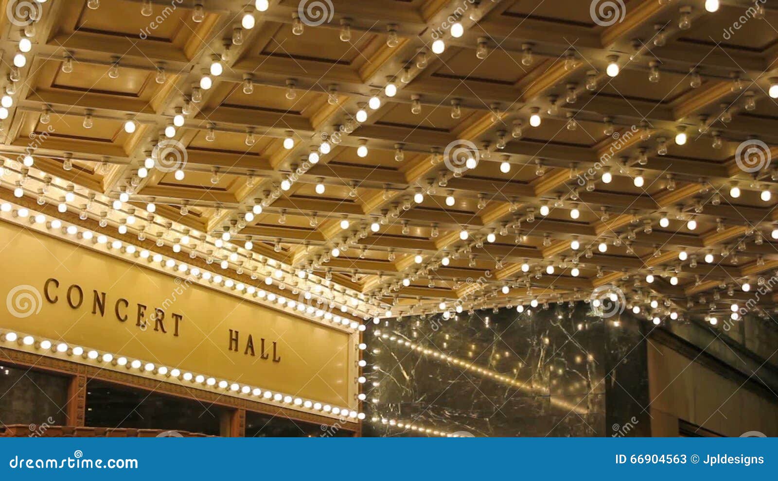 High Definition Of Blinking Concert Hall Ceiling Lights On